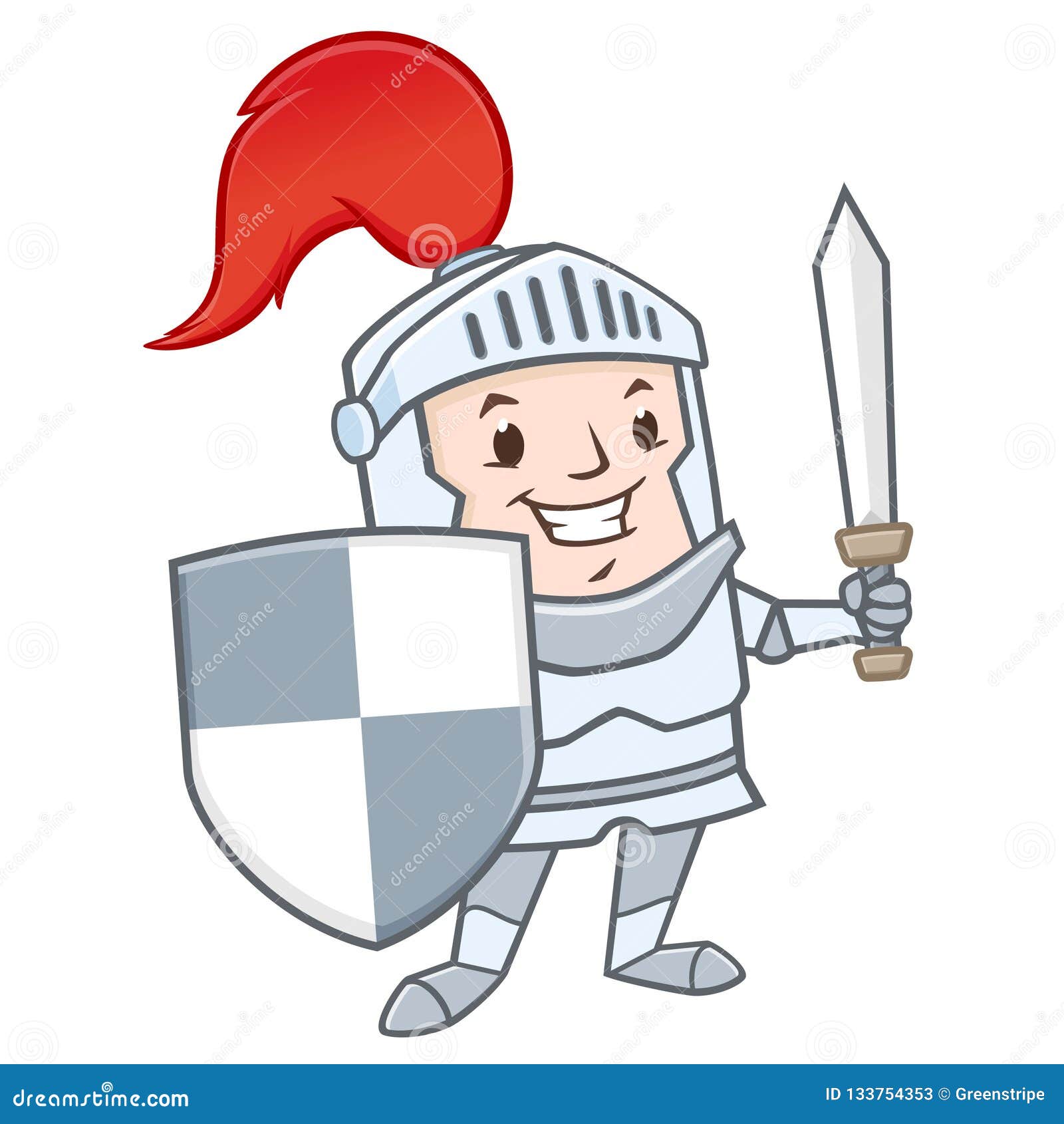 Cartoon Knight stock vector. Illustration of funny, vector - 133754353