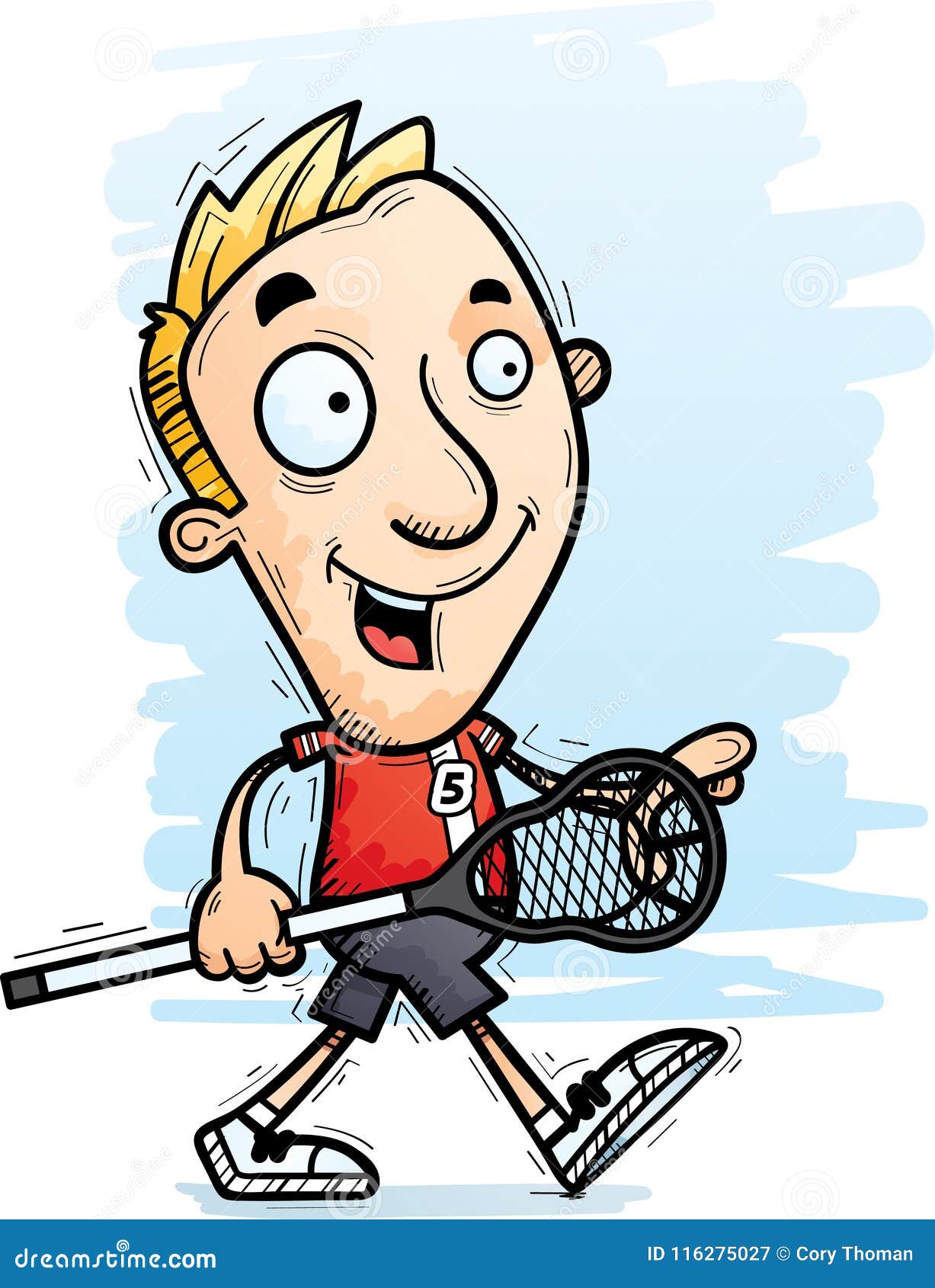 Cartoon Lacrosse Player Walking Stock Vector Illustration of walking