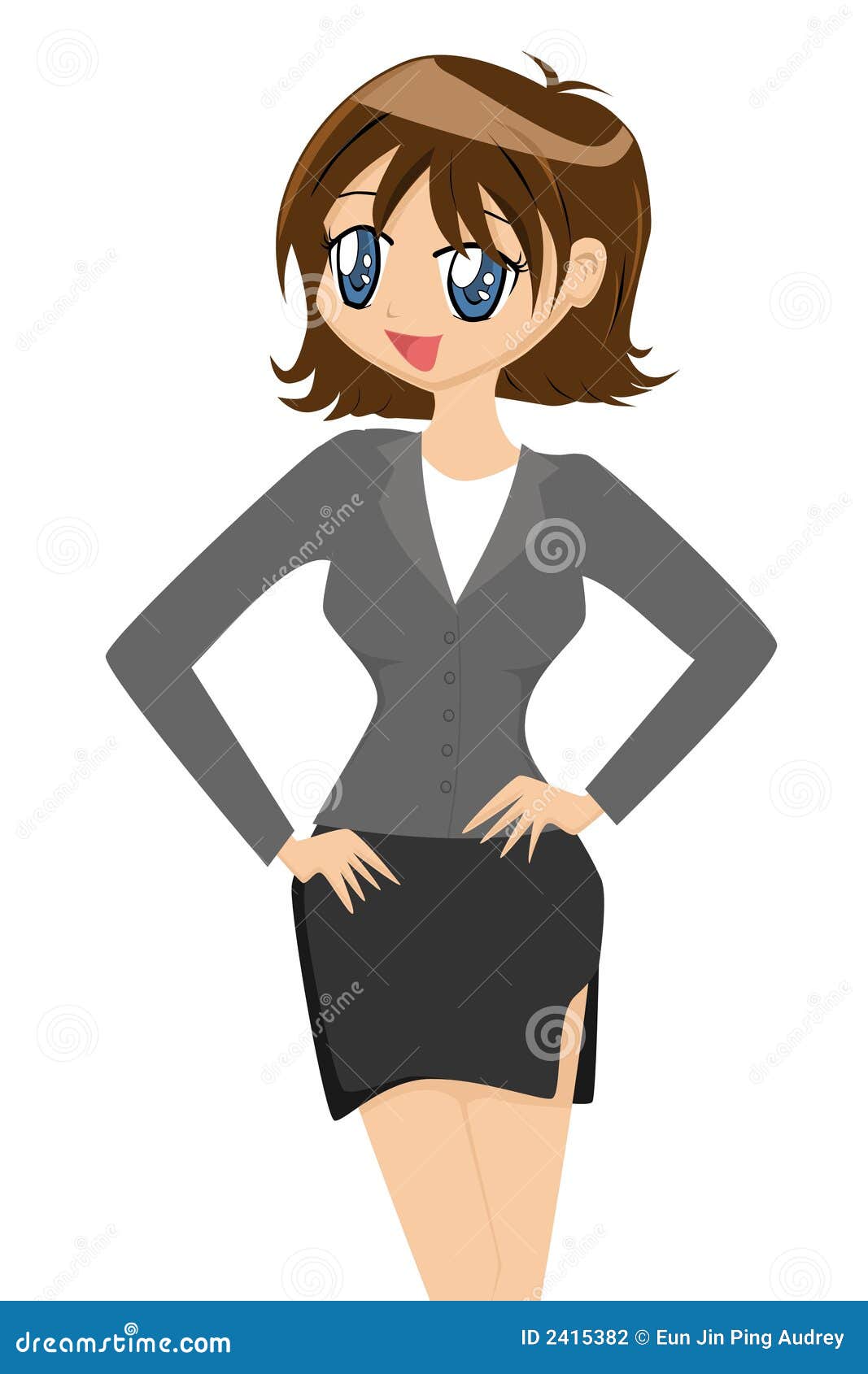 Cartoon Lady In Business Suit Stock Vector - Illustration of adorable