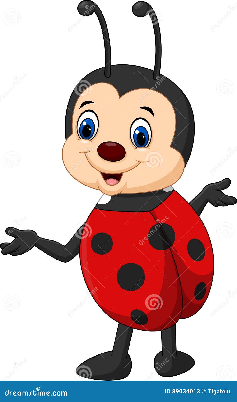 Cartoon ladybug posing stock vector. Illustration of smile - 89034013