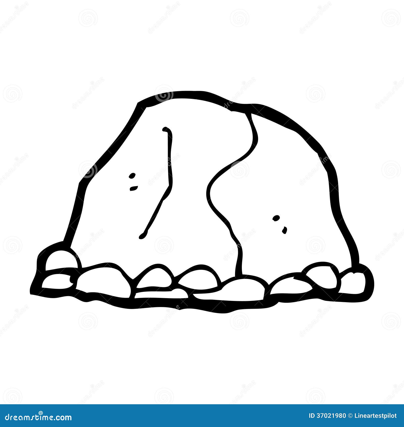 Cartoon large rock stock illustration. Illustration of silly - 37021980