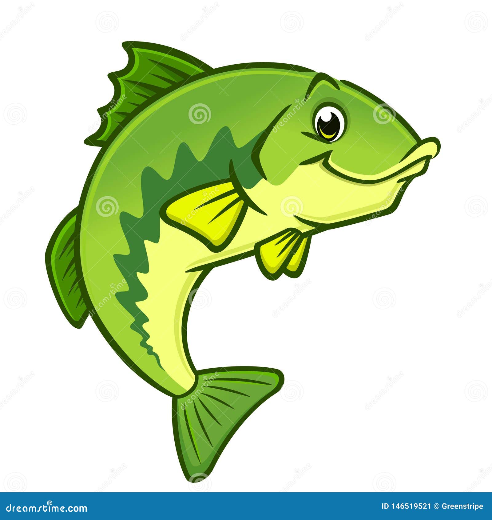 Cartoon Largemouth Bass stock vector. Illustration of bass - 146519521