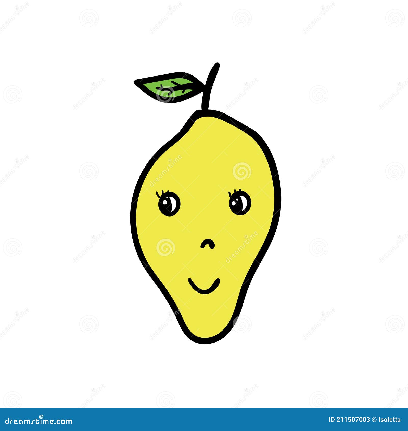Cartoon Lemon with Emotional Face, Eyes and Smile Stock Vector ...