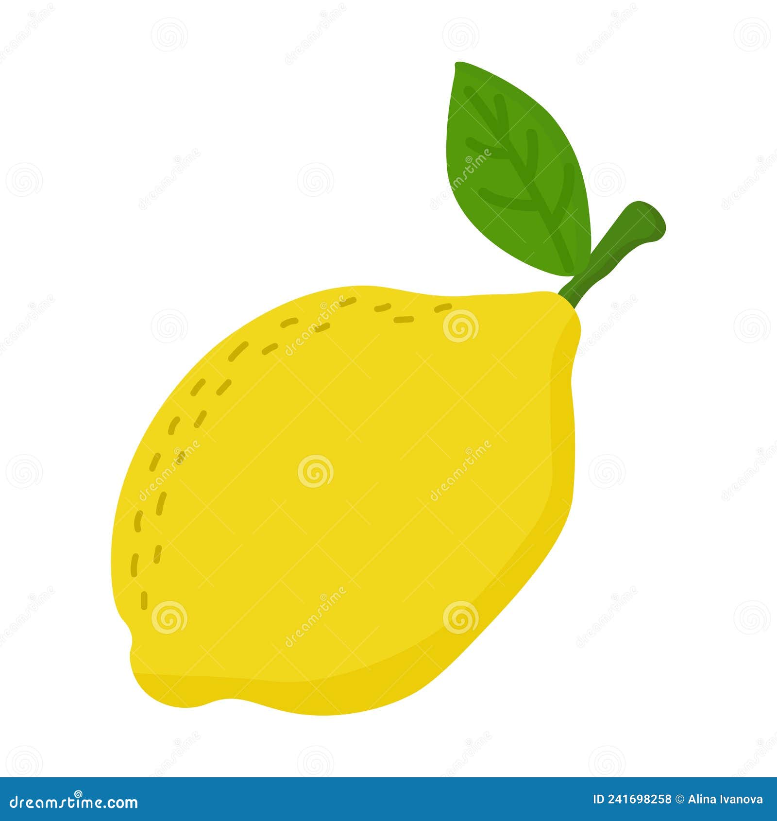 Cartoon Lemon Isolated on White Background. Flat Cartoon Vector ...