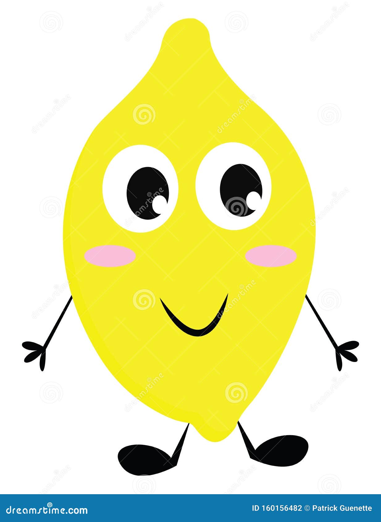 Smiling Lemon Vector or Color Illustration Stock Vector - Illustration ...