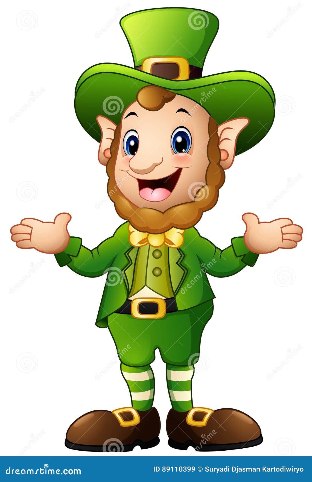 Cartoon Leprechaun Presenting Stock Vector - Illustration of lucky