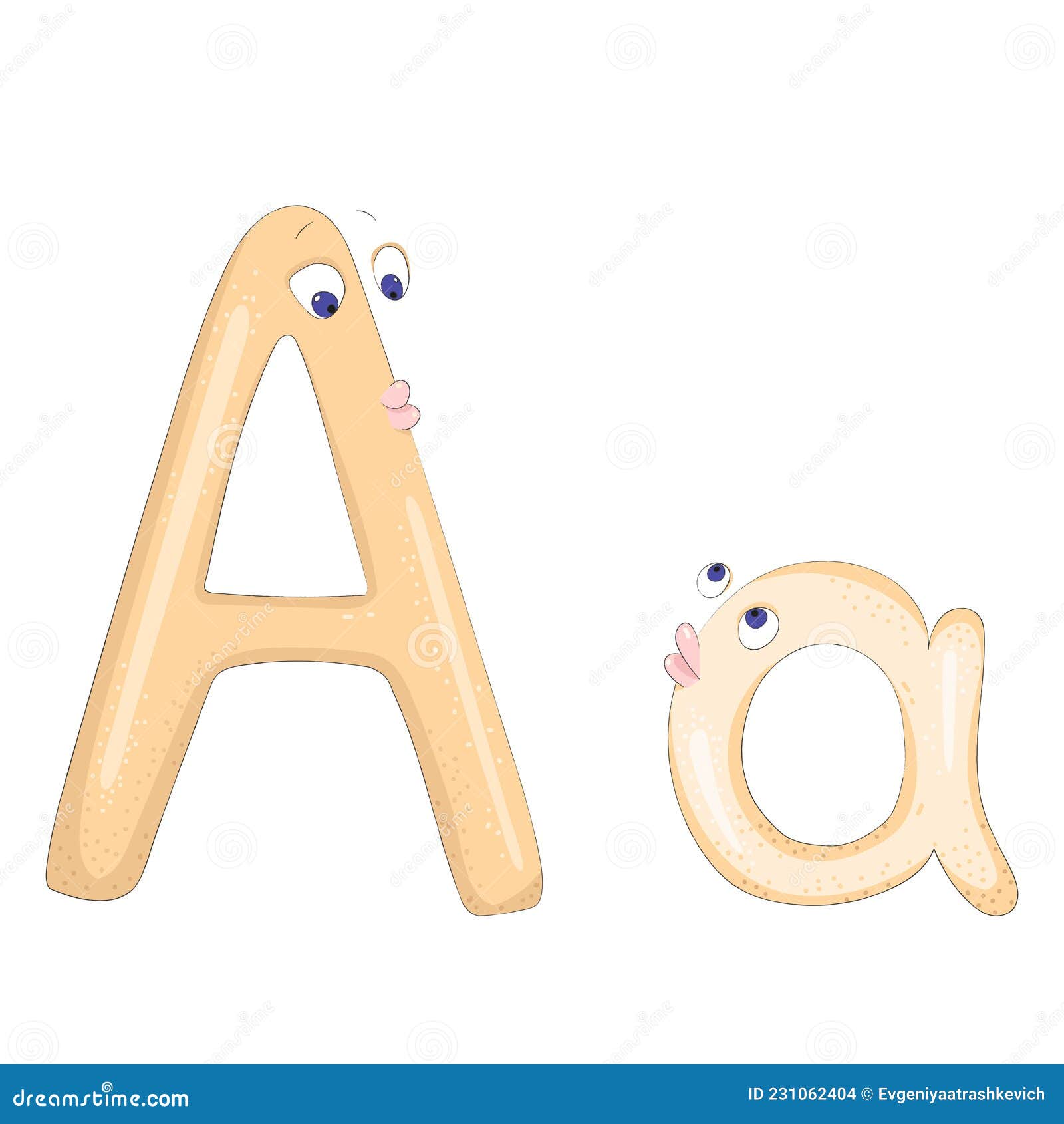 Cartoon Letters Aa in Color Stock Vector - Illustration of learn,  handwritten: 231062404
