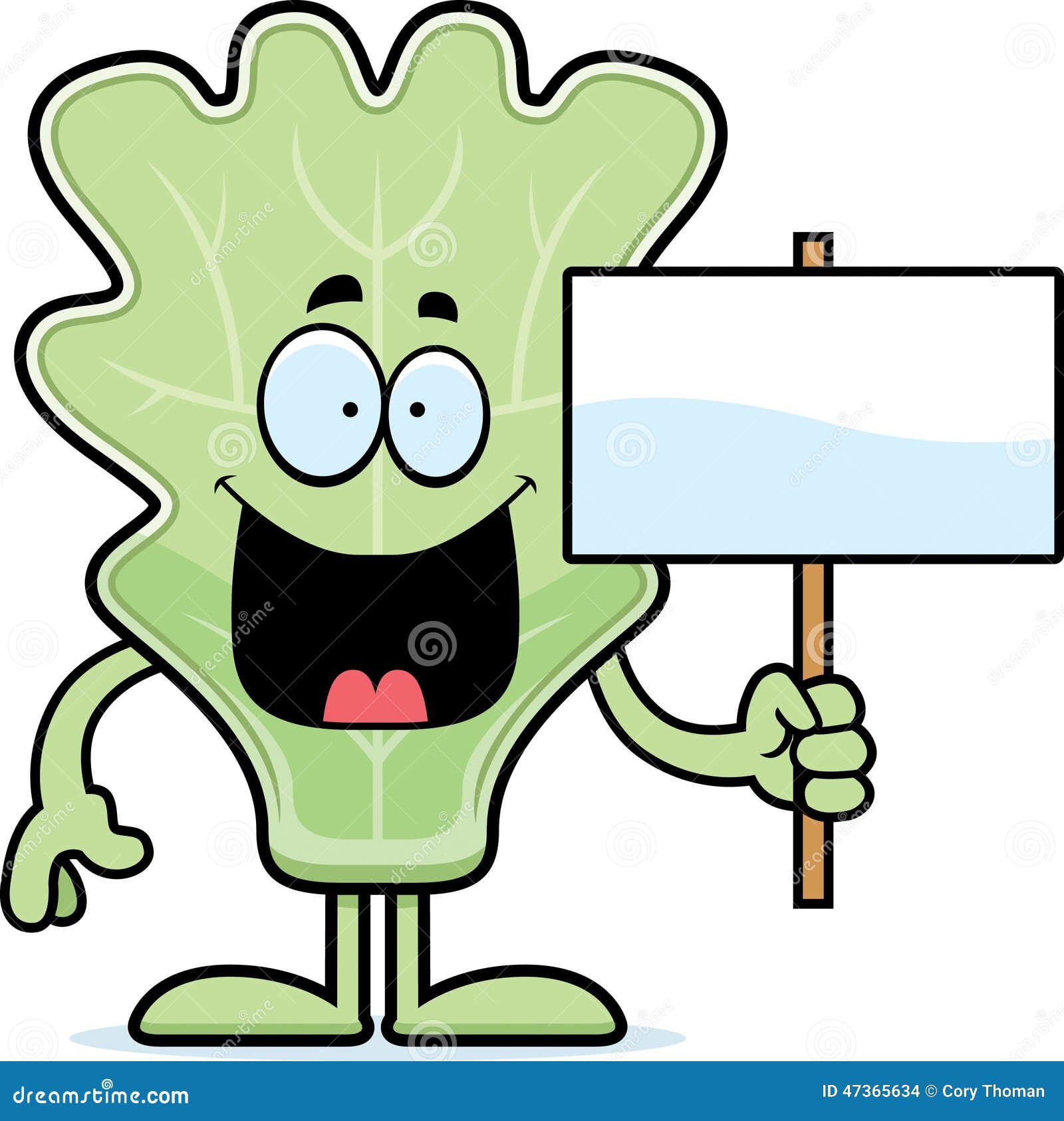 Cartoon Lettuce Leaf Sign stock vector. Illustration of green 47365634