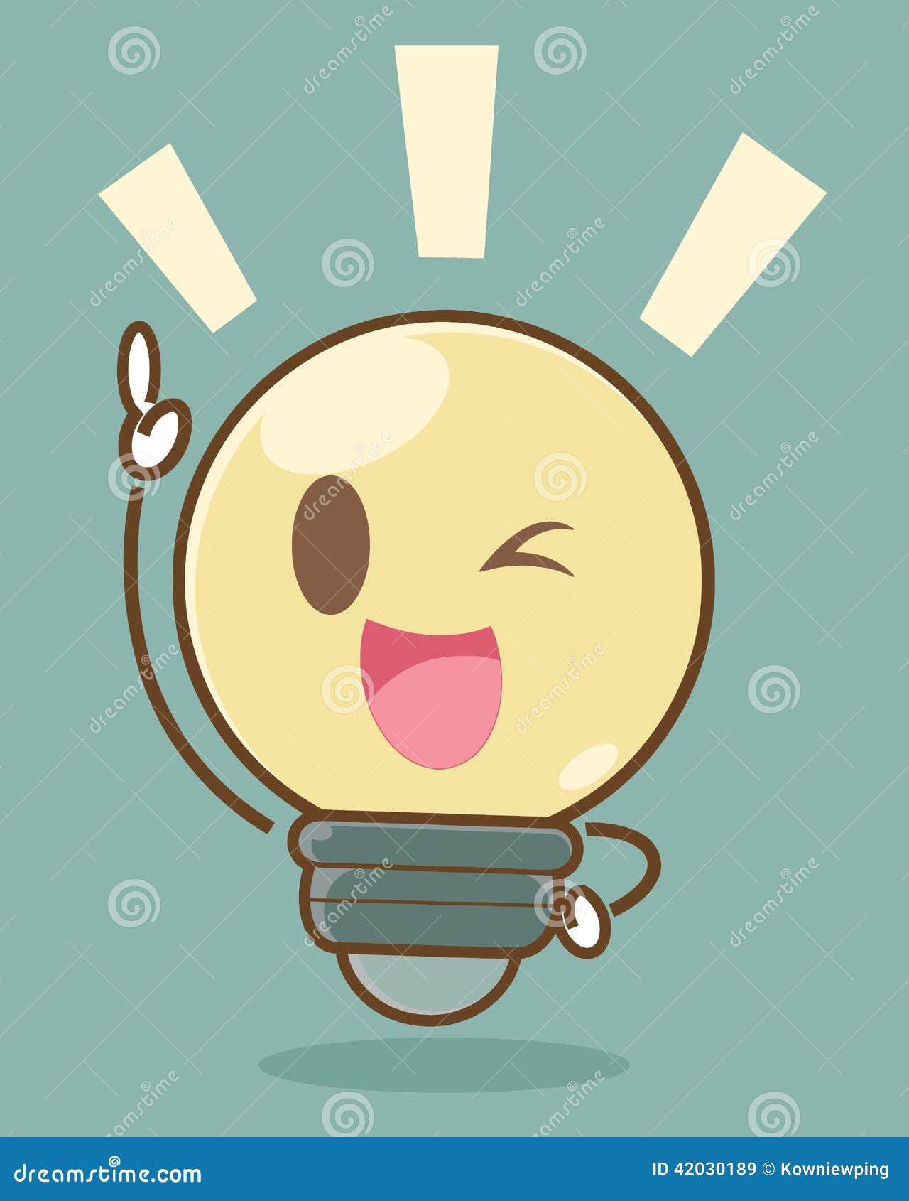 Cartoon light bulb stock illustration. Illustration of finger 42030189