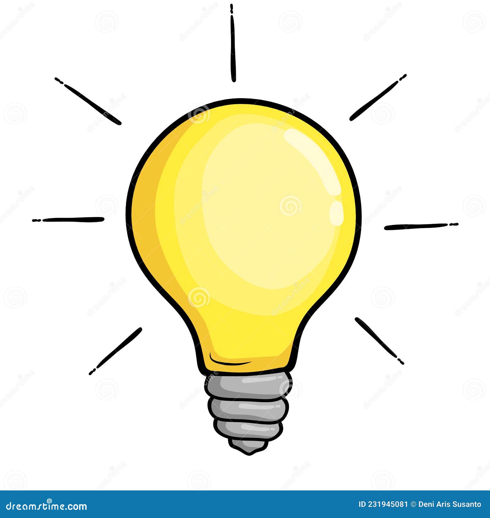 A Cartoon Light Bulb with an Idea. Stock Vector - Illustration of smiley,  concept: 231945081