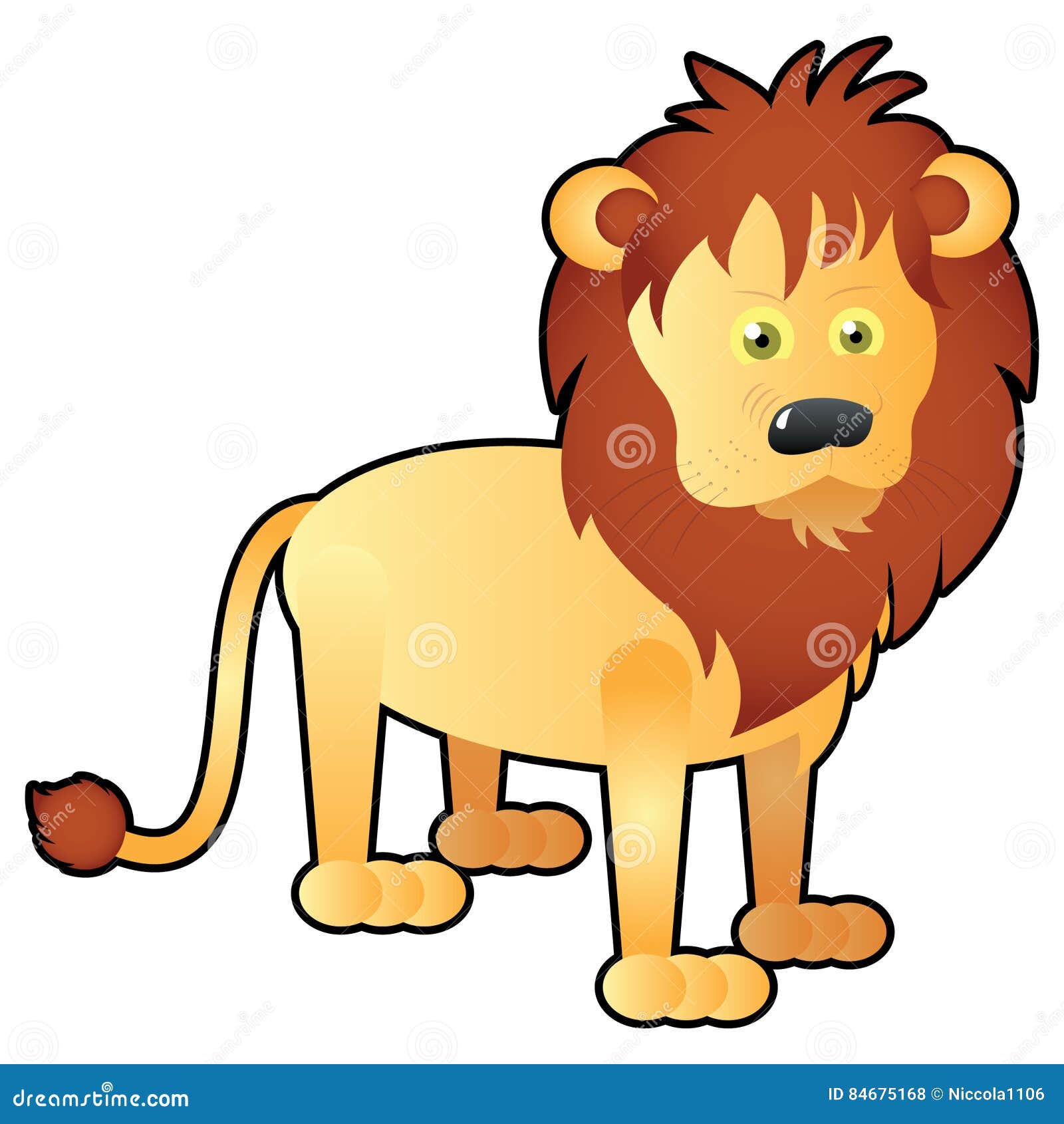 Cartoon Lion stock vector. Illustration of kids, mane - 84675168