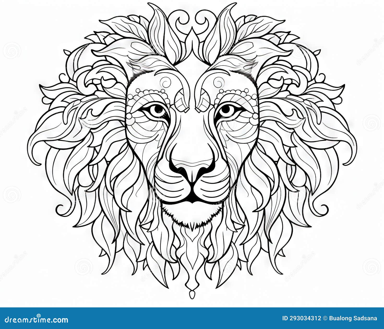 Cartoon Lion Line Drawing is Featured on a Small Lion Coloring Page ...