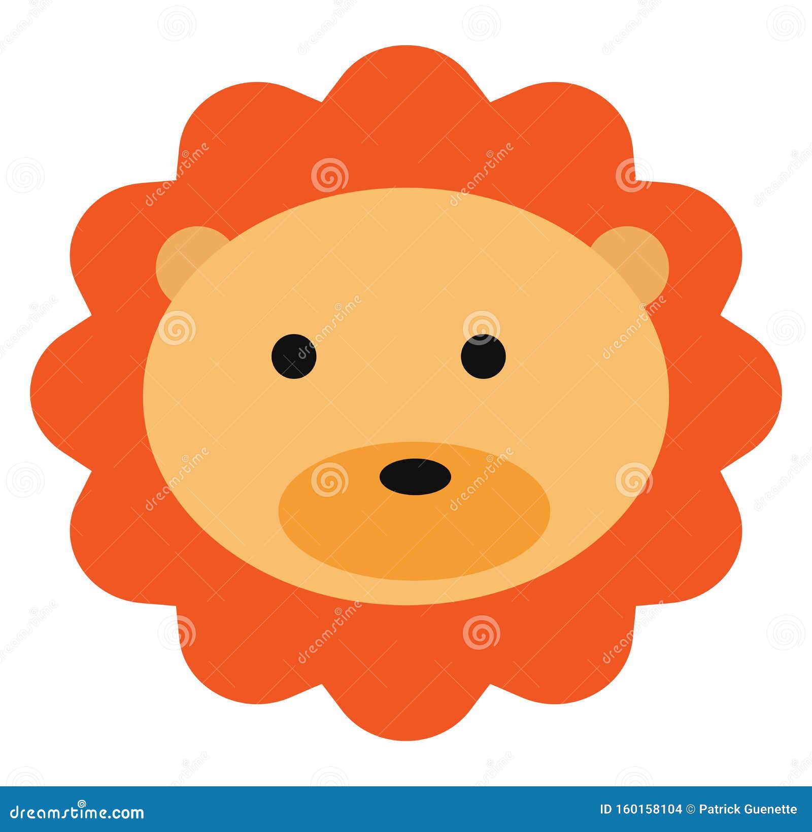 Cartoon Lion`s Face/King of the Jungle Vector or Color Illustration Stock  Vector - Illustration of color, looks: 160158104
