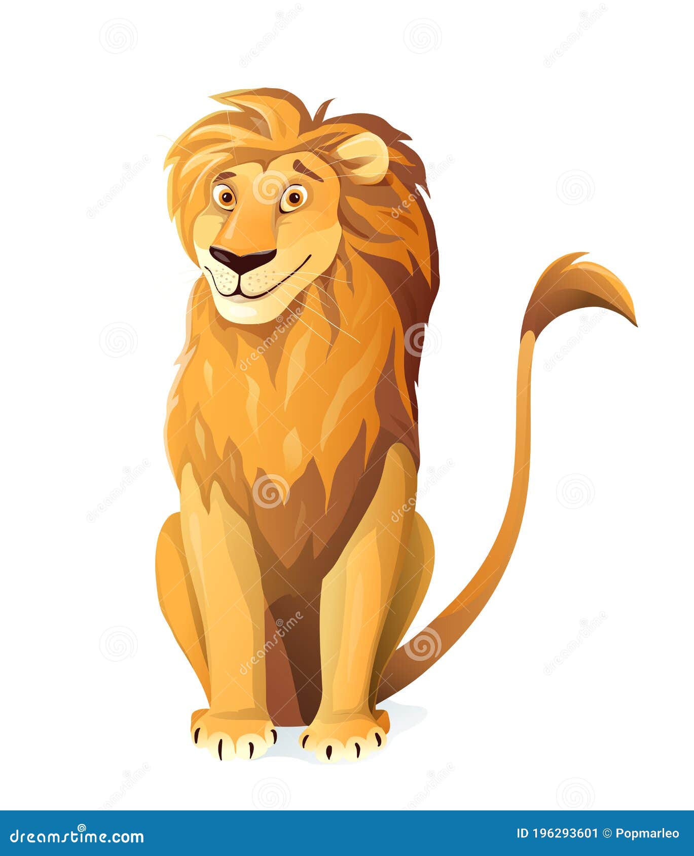 Cartoon Lion Sitting Cute and Friendly Character Stock Vector -  Illustration of safari, cute: 196293601