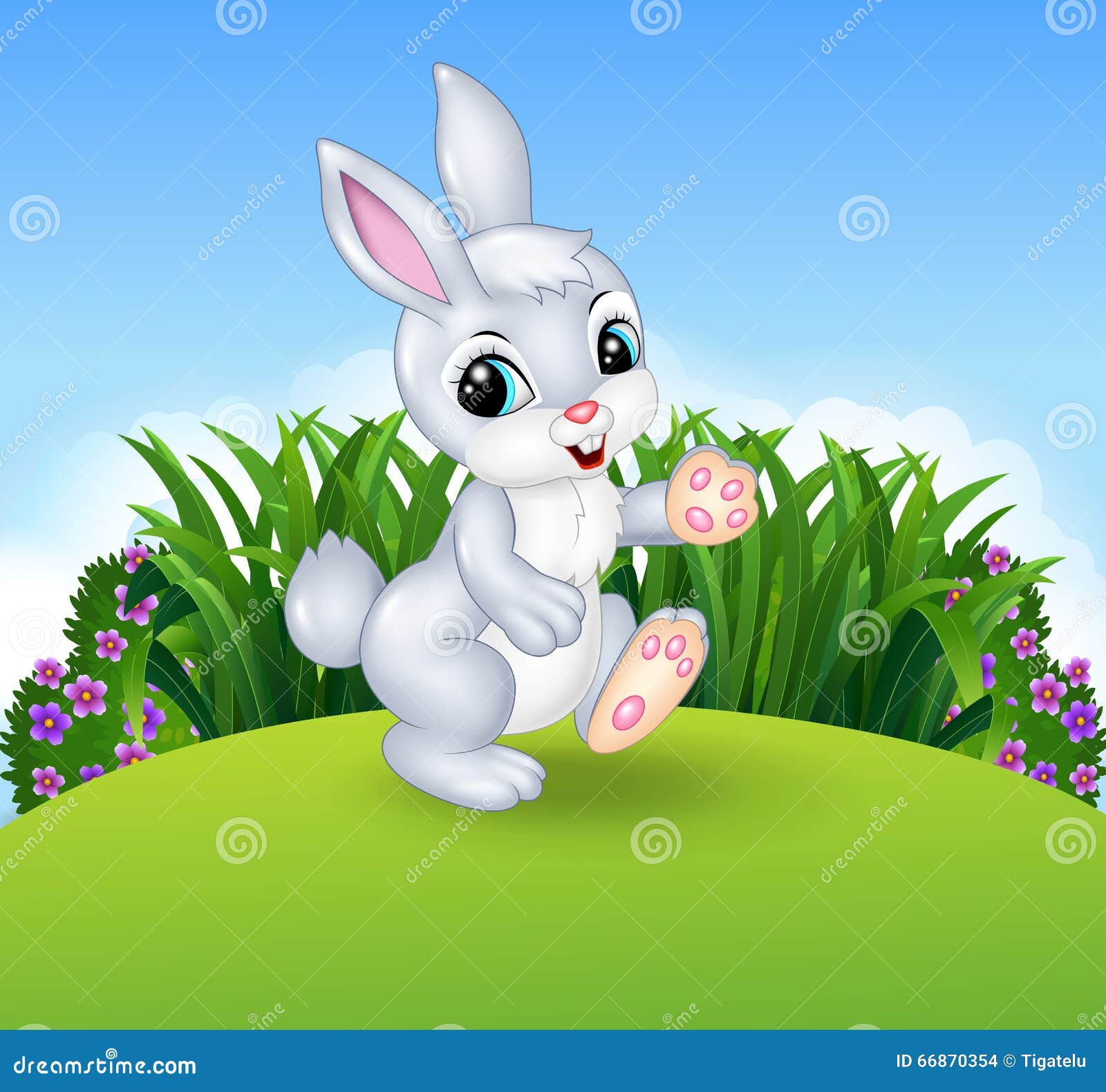 Cartoon Little Bunny Walking in the Jungle Stock Vector - Illustration of mascot, cheerful: 66870354 Cartoon Little Bunny Walking in the Jungle Stock Vector - Illustration of mascot, cheerful: 66870354