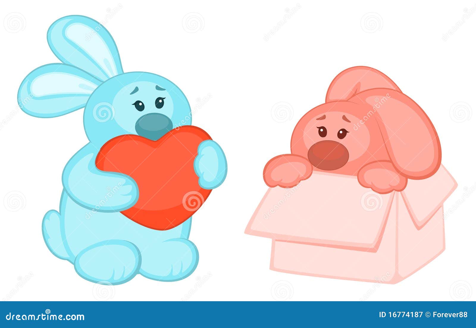 Cartoon little toy bunny stock vector. Illustration of happiness 16774187