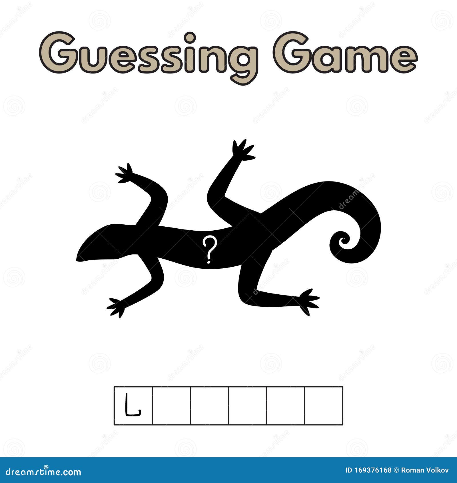 Cartoon Lizard Guessing Game Stock Vector - Illustration of animal, cute:  169376168