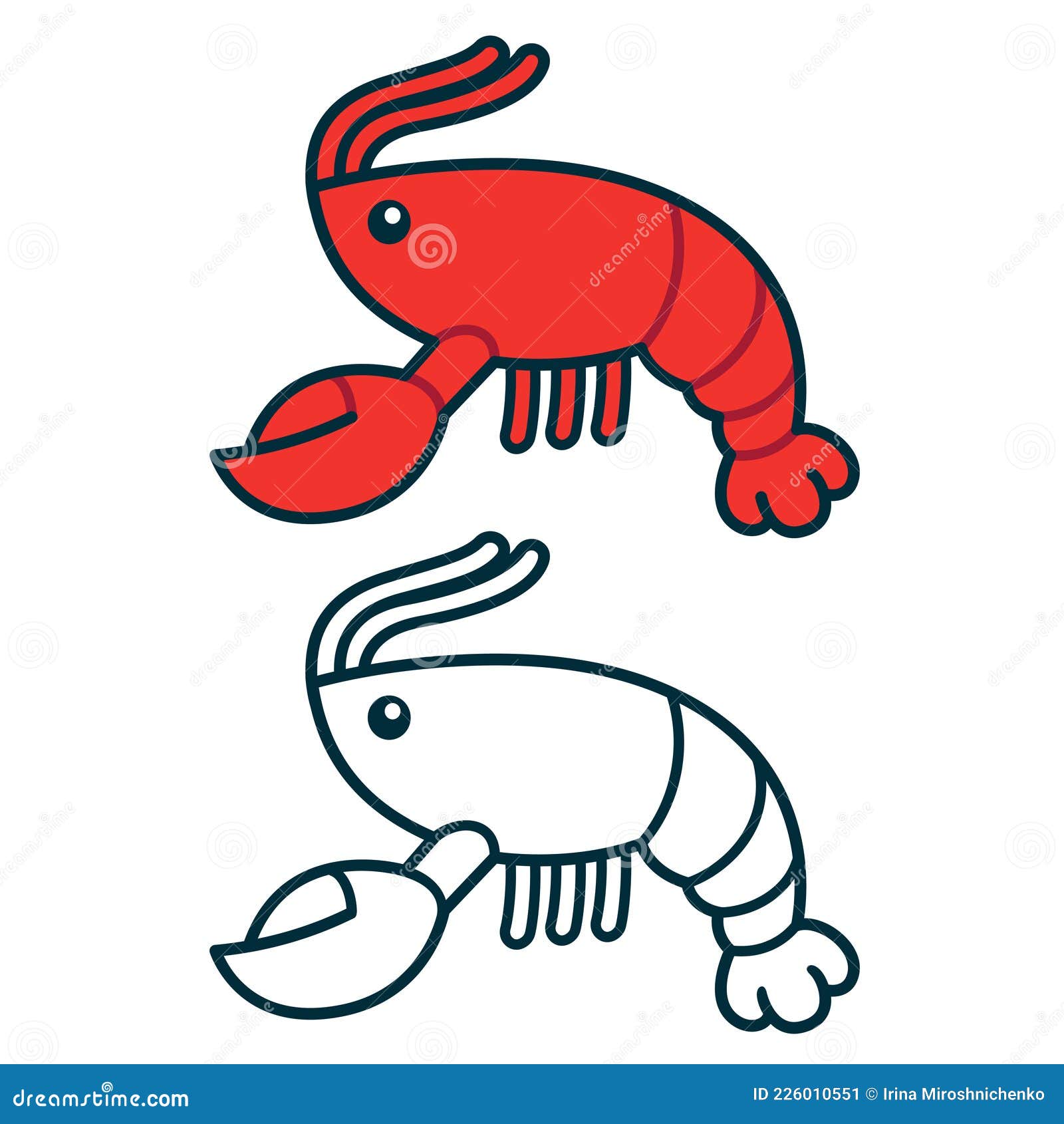 Cartoon Lobster or Crawfish Drawing Stock Vector - Illustration of
