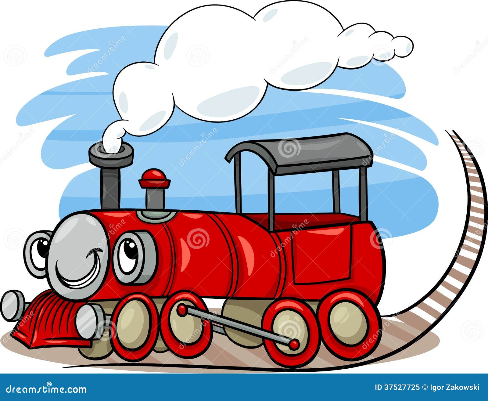 Cartoon Locomotive or Engine Character Stock Vector - Illustration of  carriage, children: 37527725