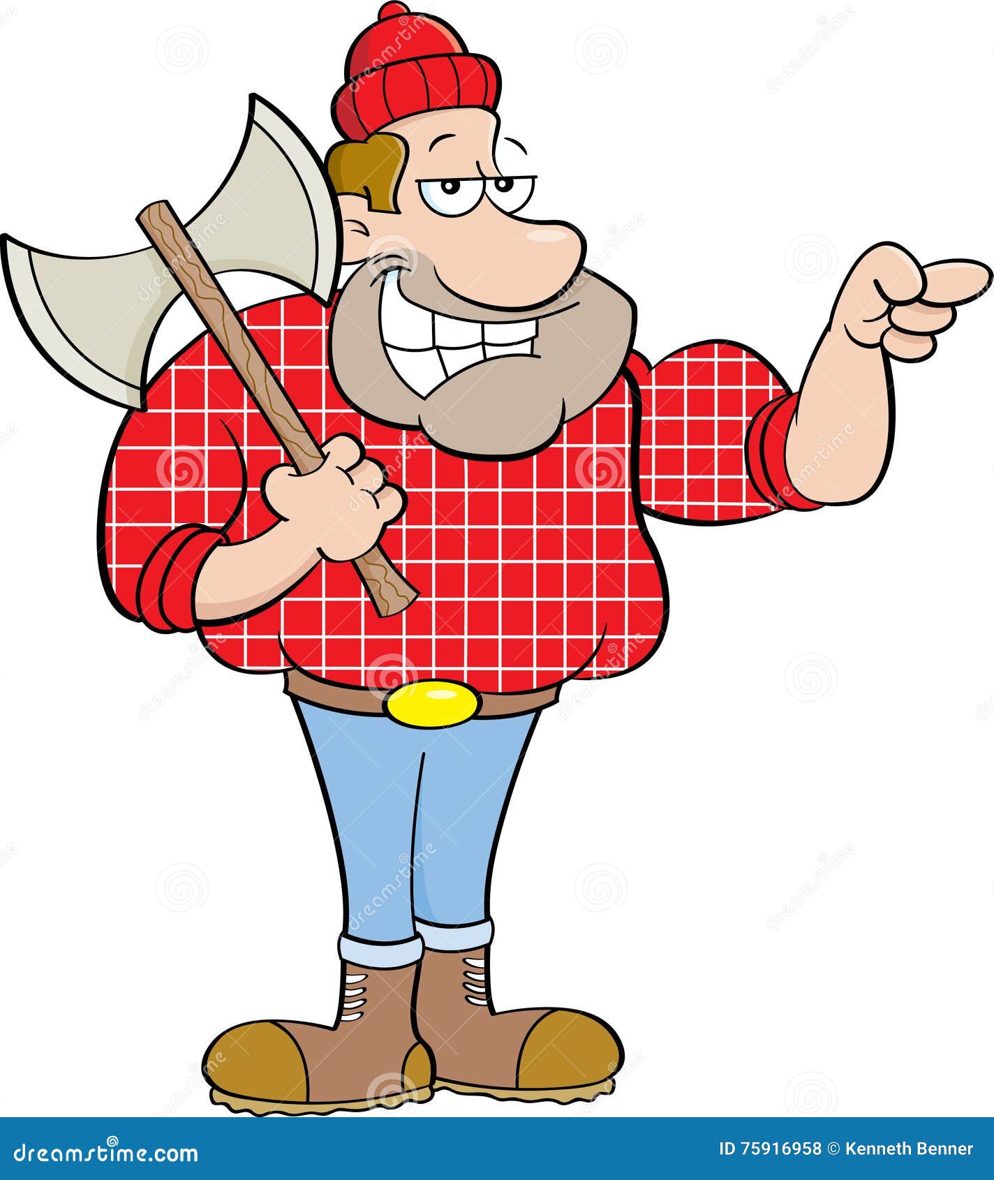 Cartoon Lumberjack Pointing. Stock Vector - Illustration of pointing,  indicating: 75916958
