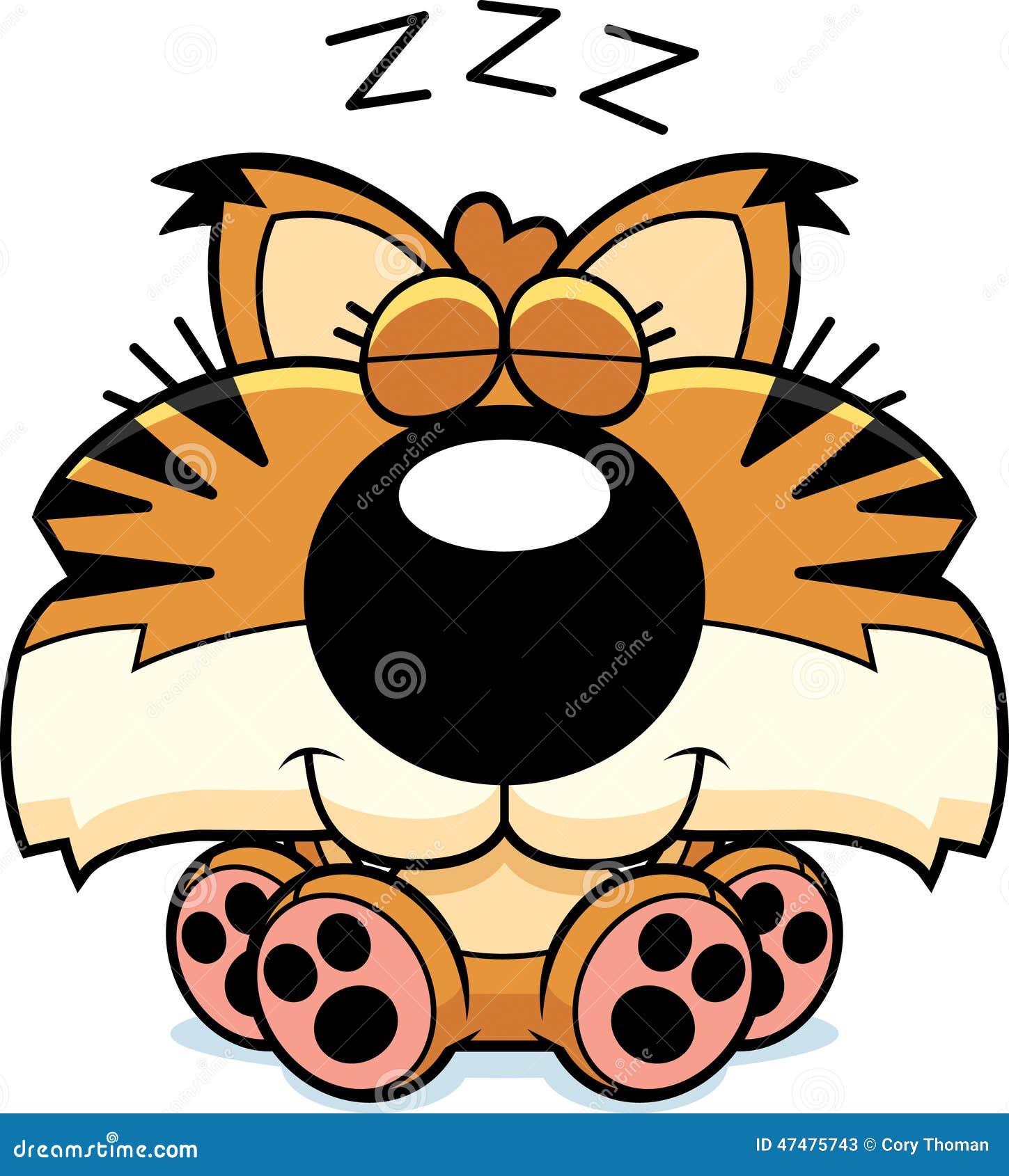 Cartoon Lynx Napping stock vector. Illustration of napping 47475743
