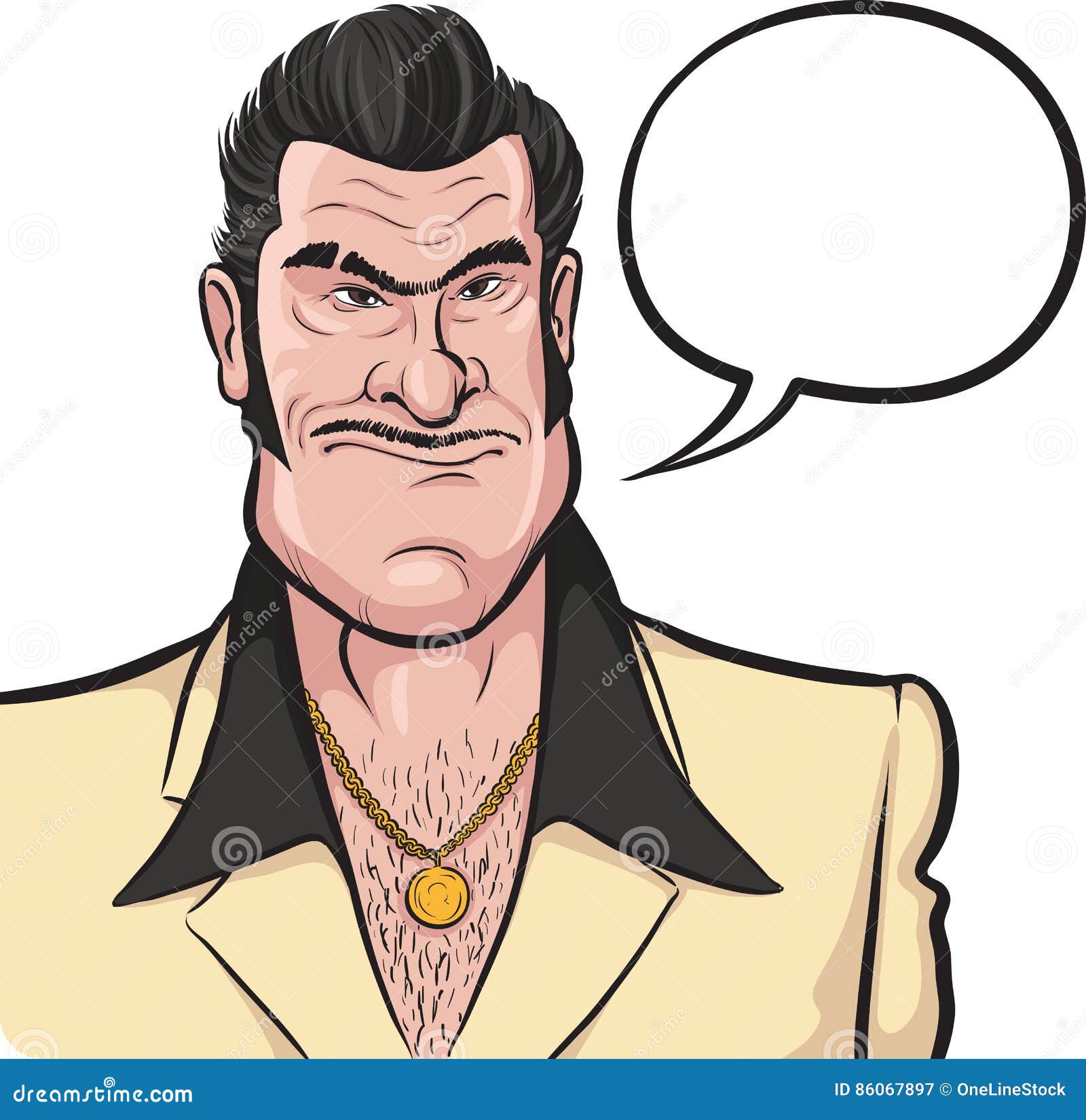 Cartoon Mafia Man with Speech Bubble Stock Vector - Illustration of