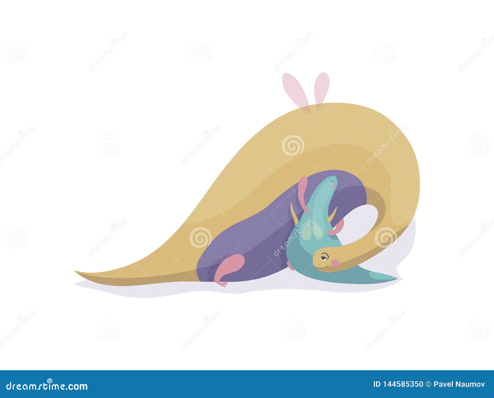 Cartoon Magic Dragon With Baby Care Concept Stock Vector Illustration Of Creatures Friendly