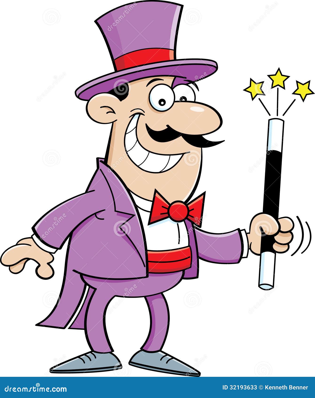 Cartoon magician stock vector. Illustration of wand, magician - 32193633