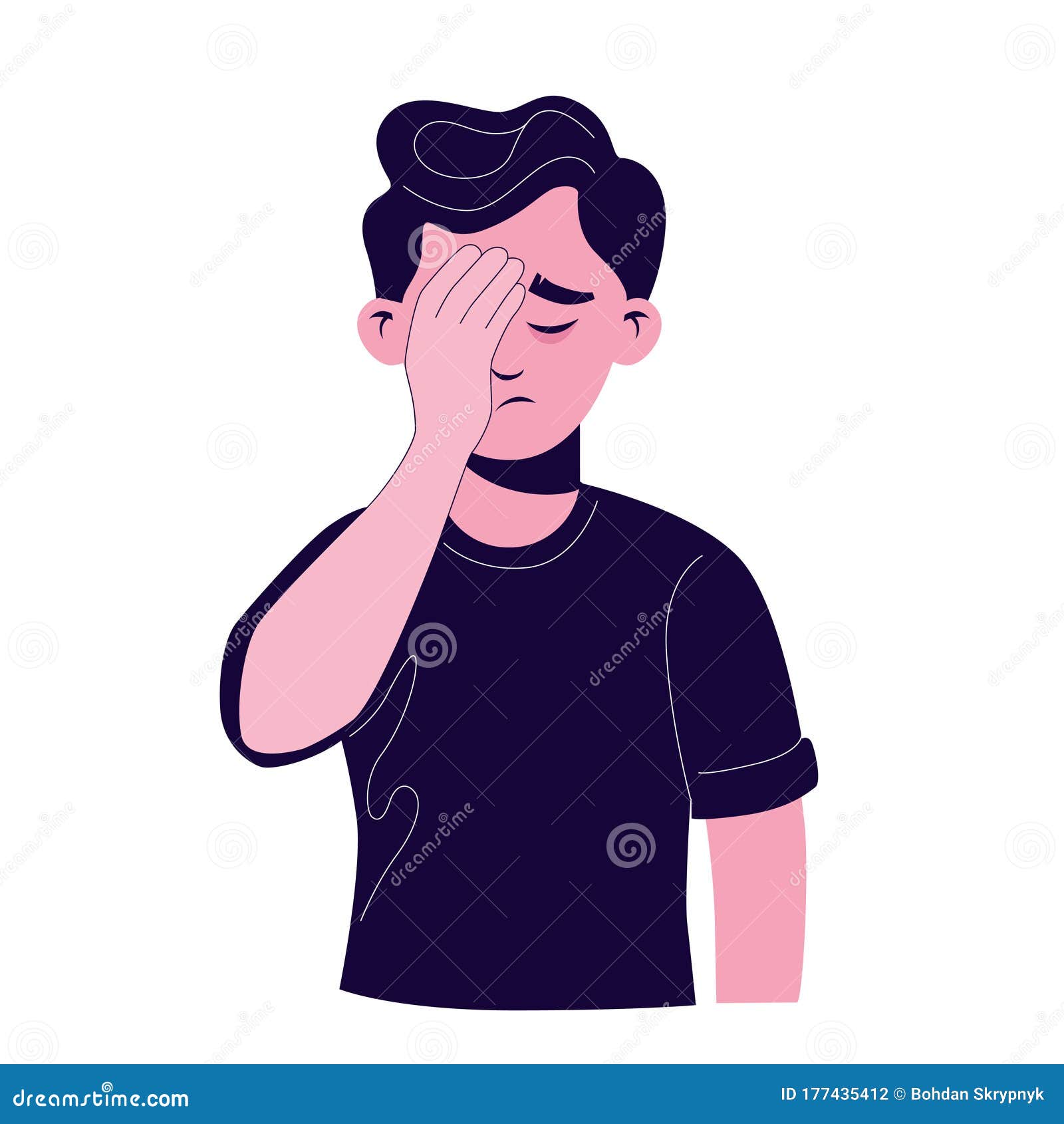 Cartoon Male Making Gesture Face Palm in Complete Disappointment and  Disbelief Isolated Stock Vector - Illustration of fail, expression:  177435412