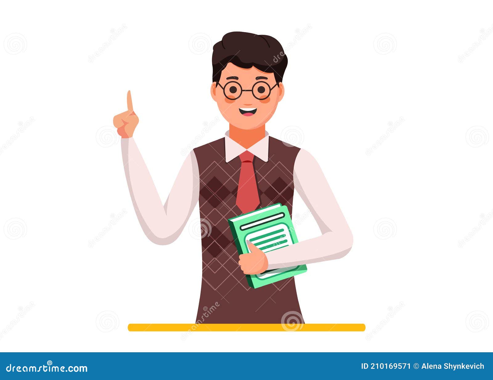 Cartoon Male Teacher. School Teacher with Glasses, Male Teacher Stock  Vector - Illustration of character, presentation: 210169571