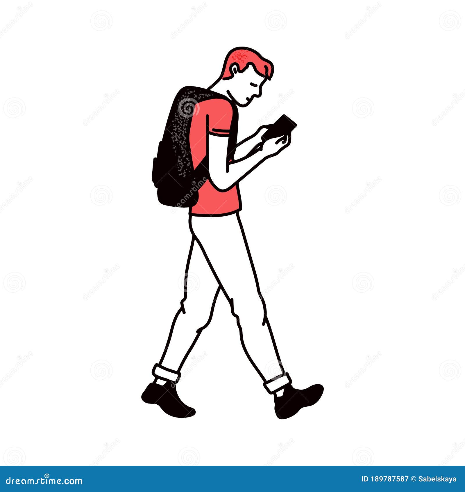 Cartoon Man with Backpack Walking Glued To Smartphone Screen Stock Vector - Illustration of young, background: 189787587 Cartoon Man with Backpack Walking Glued To Smartphone Screen Stock Vector - Illustration of young, background: 189787587