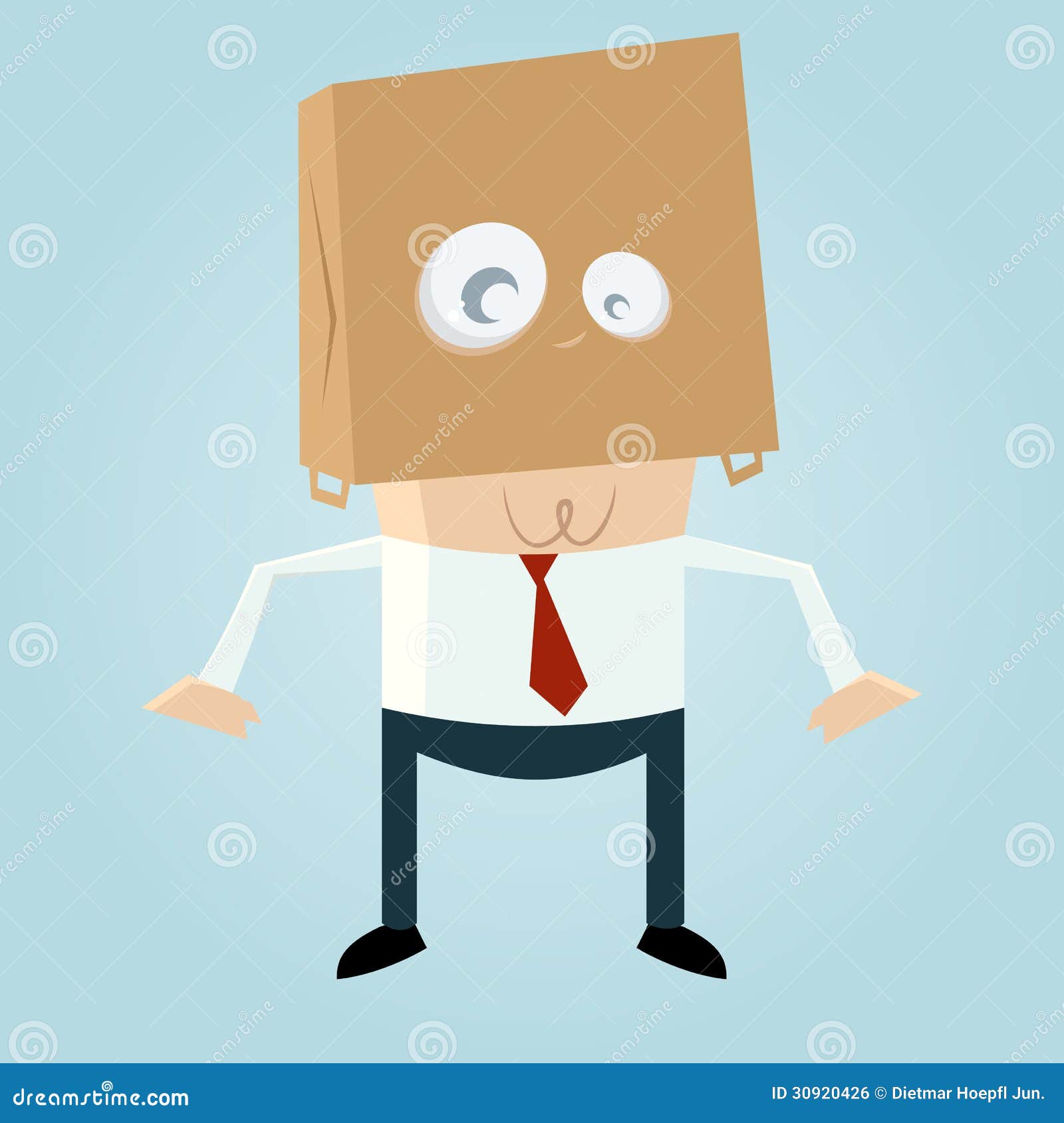 Cartoon Man with a Bag on His Head Stock Vector Illustration of blue