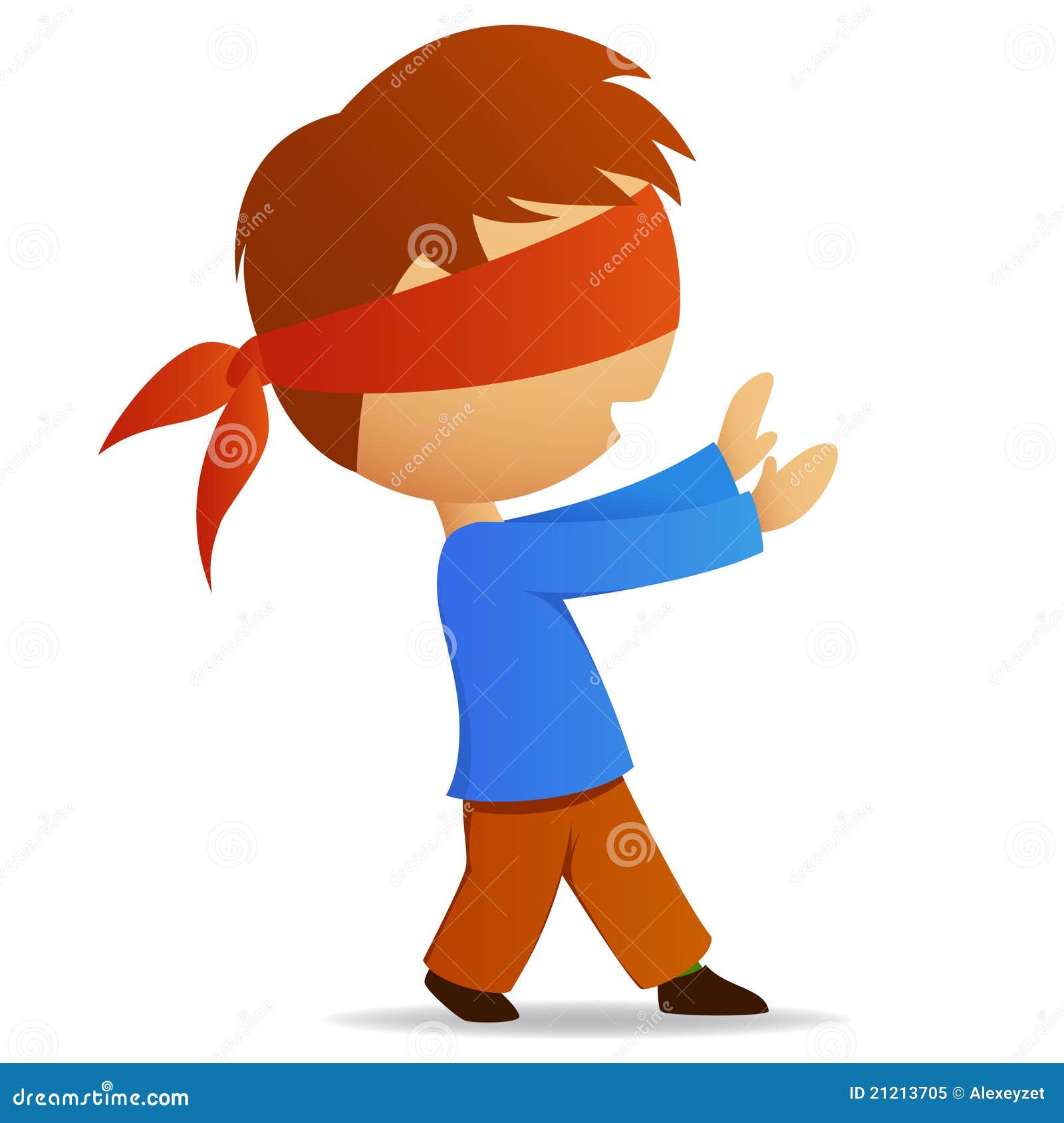 Blindfolded cartoon man Royalty Free Vector Image