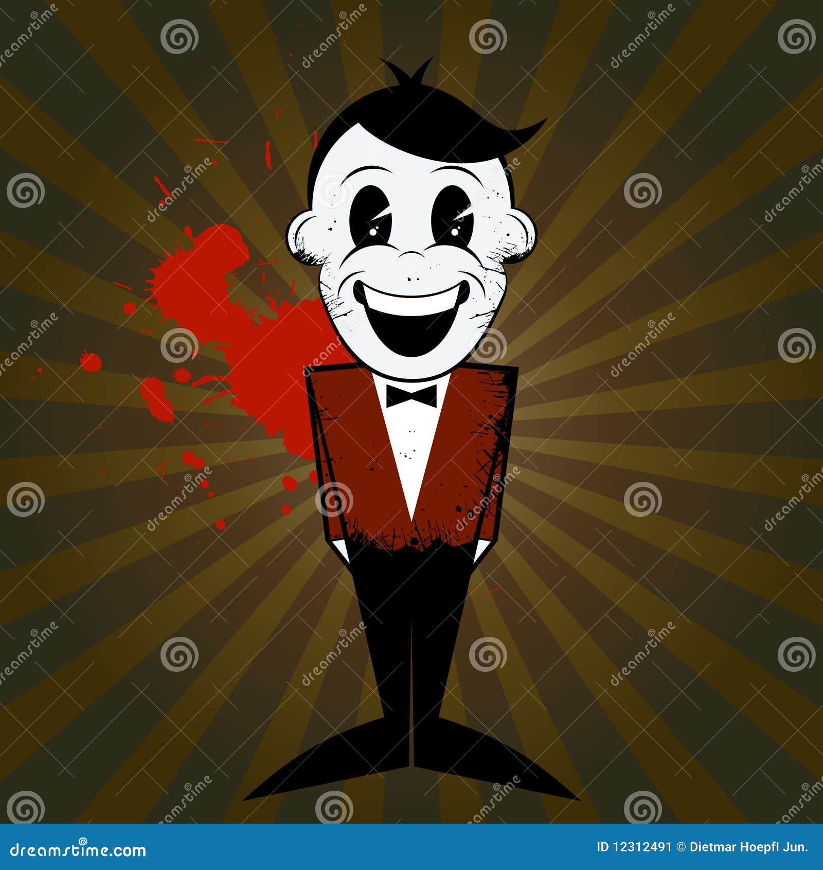 Cartoon man with bow tie stock vector. Image of drawing 