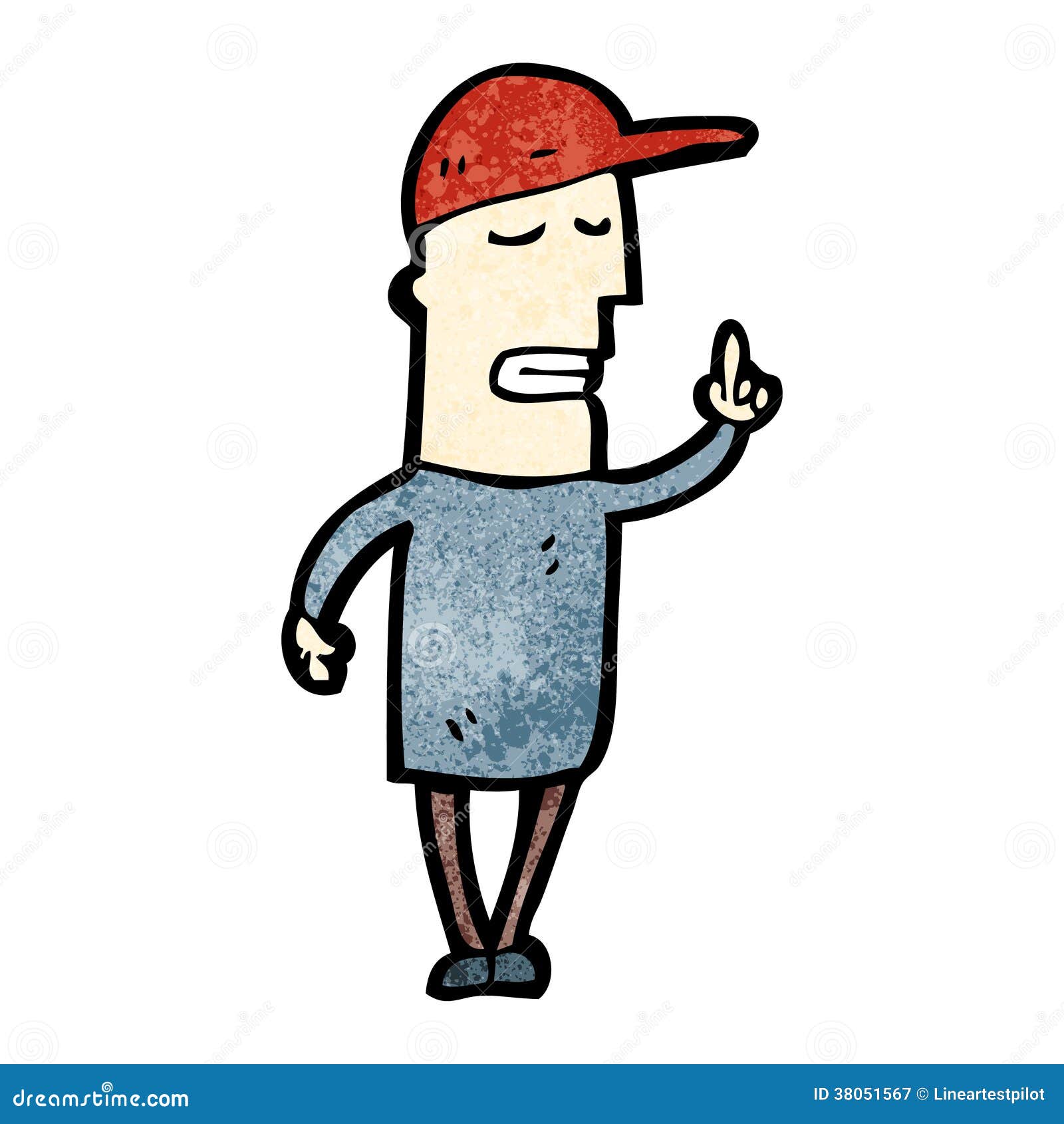 Cartoon Man in Cap with Idea Stock Vector - Illustration of texture, retro:  38051567