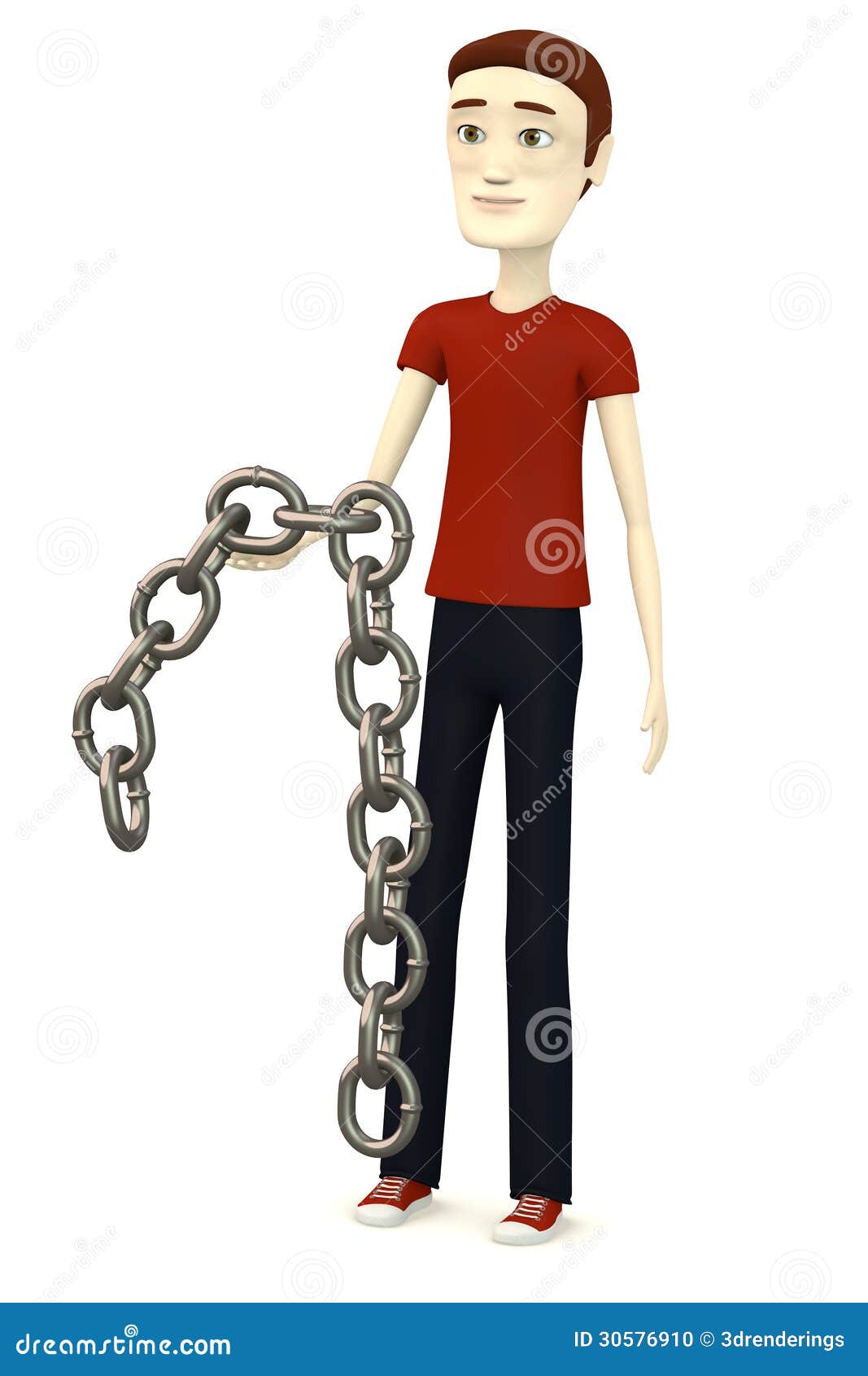 Cartoon man with chain stock illustration. Illustration of link - 30576910