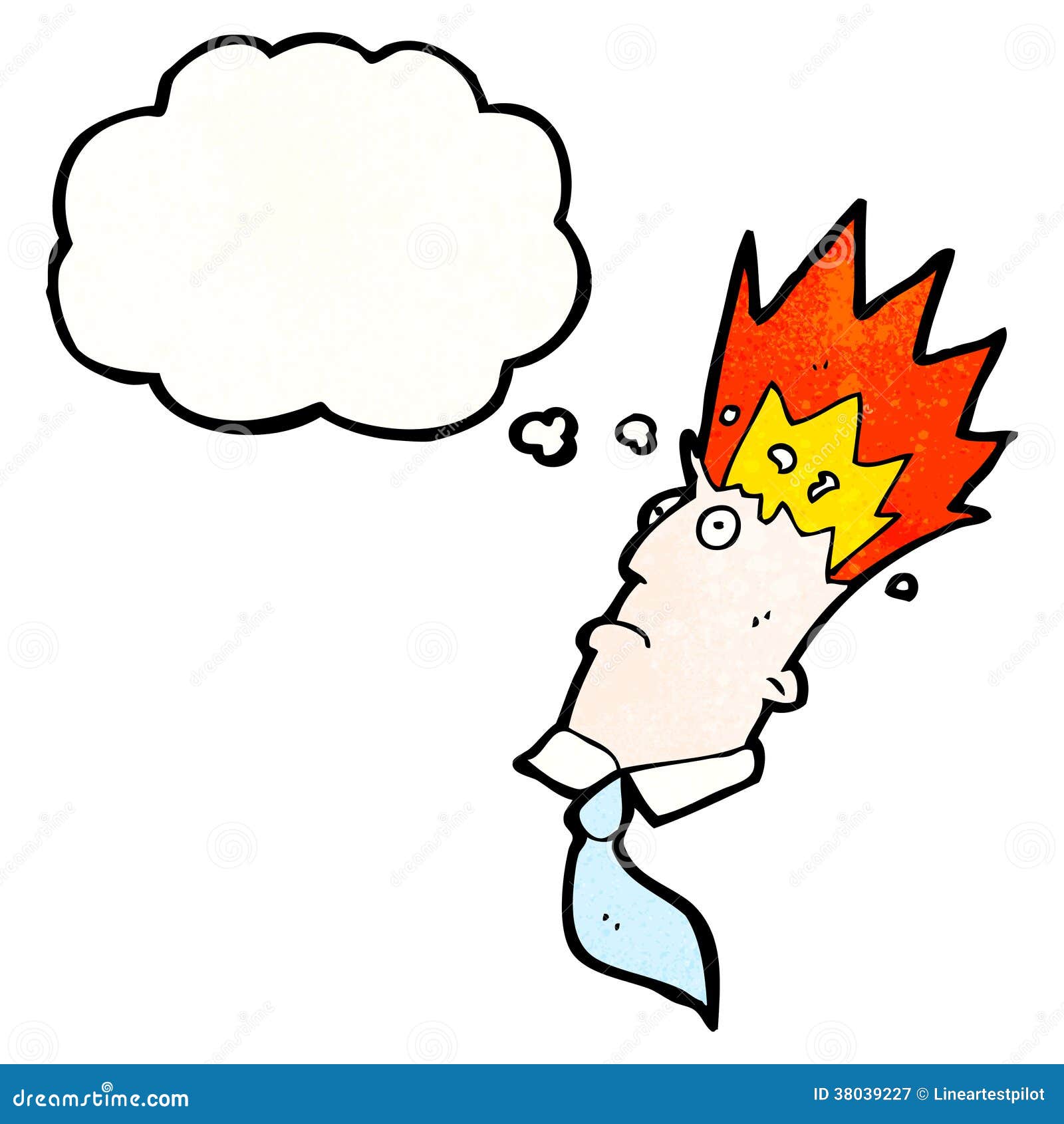 Cartoon Man with Exploding Head Stock Vector Illustration of retro