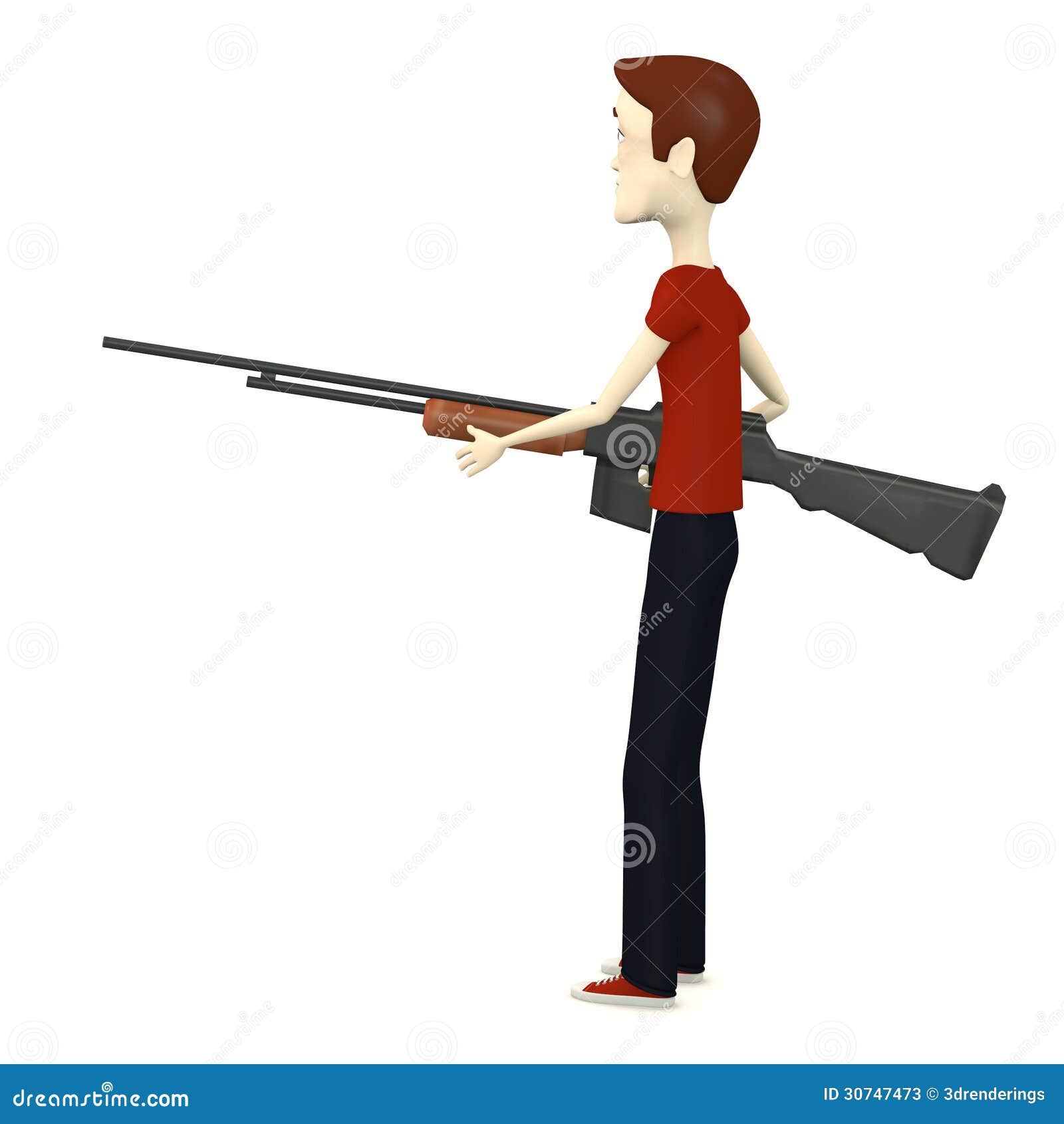 Cartoon man with gun stock illustration. Illustration of shoot 30747473