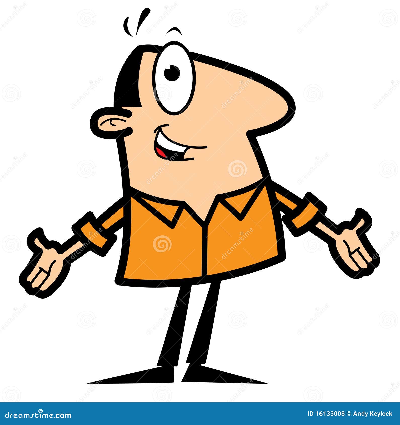 cartoon man with hands outstretched