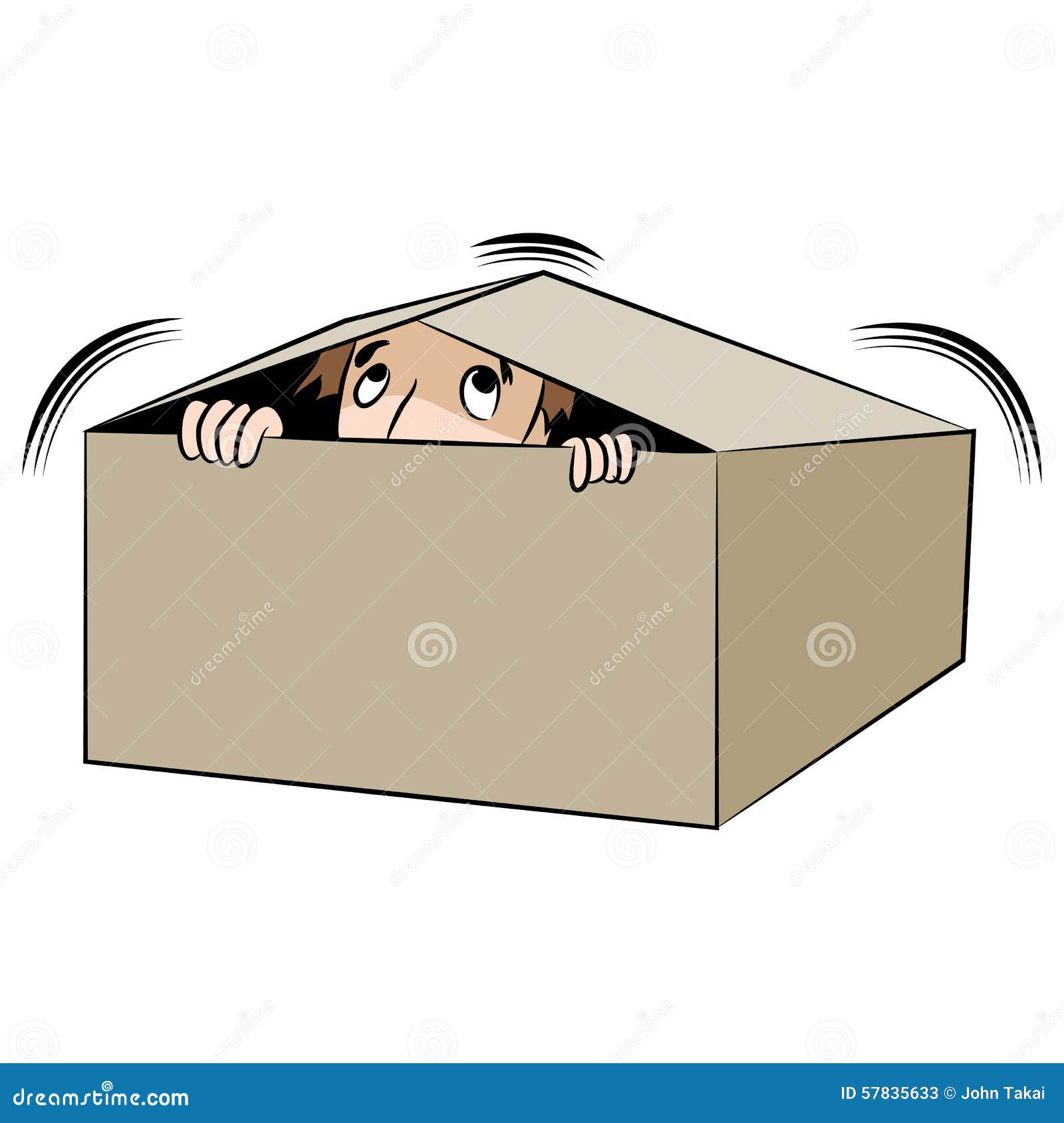 Cartoon Man Hiding In Box Stock Vector Illustration Of Boxed 57835633