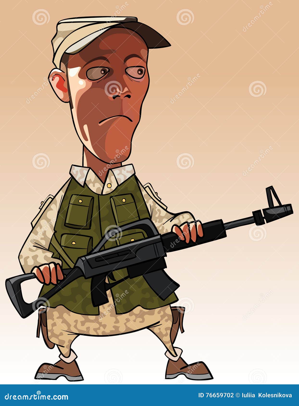 Cartoon Man With Gun Vector Illustration | CartoonDealer.com #32880856