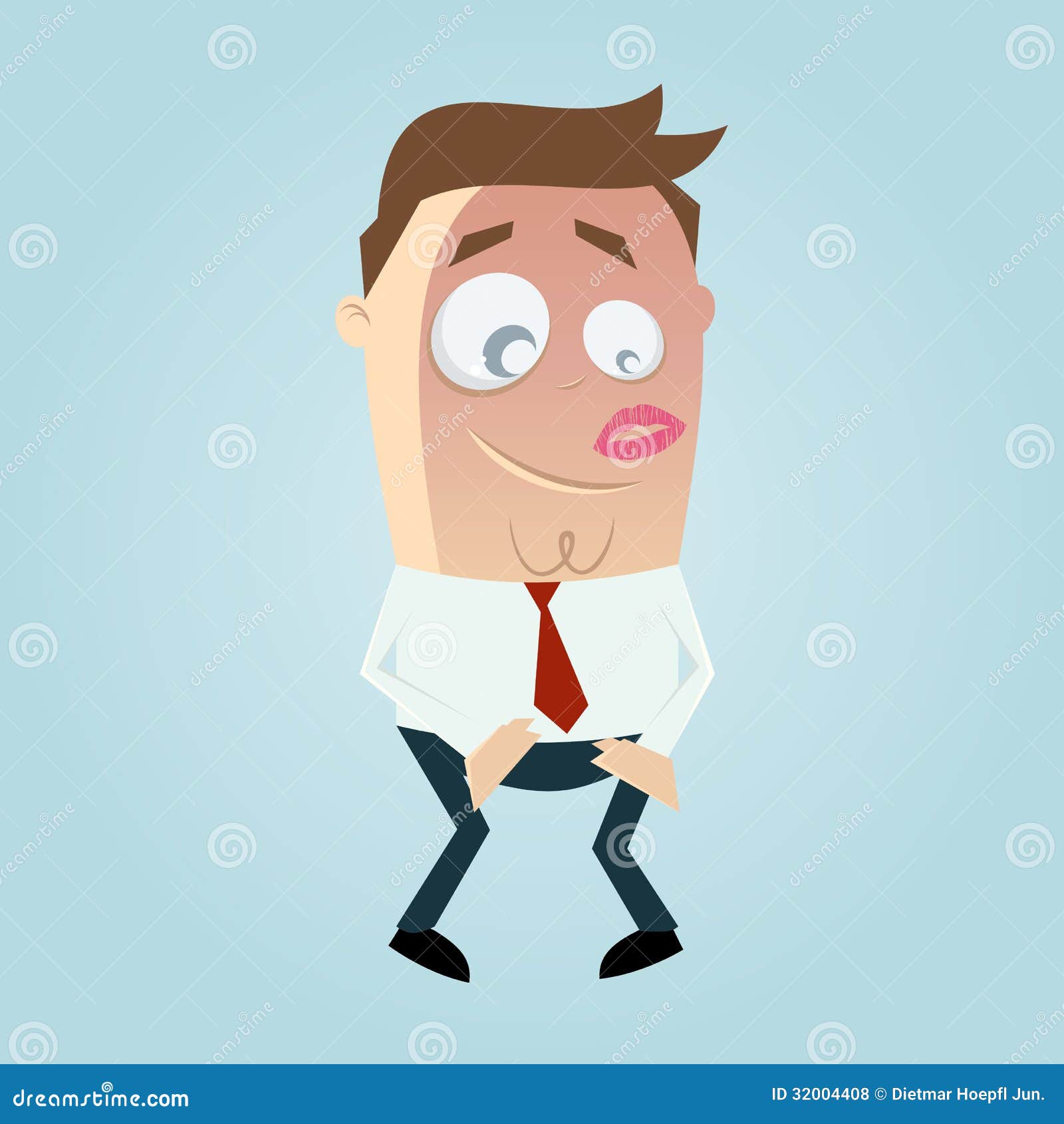 Cartoon Man with Lipstick Kiss Stock Vector - Illustration of character,  businessman: 32004408