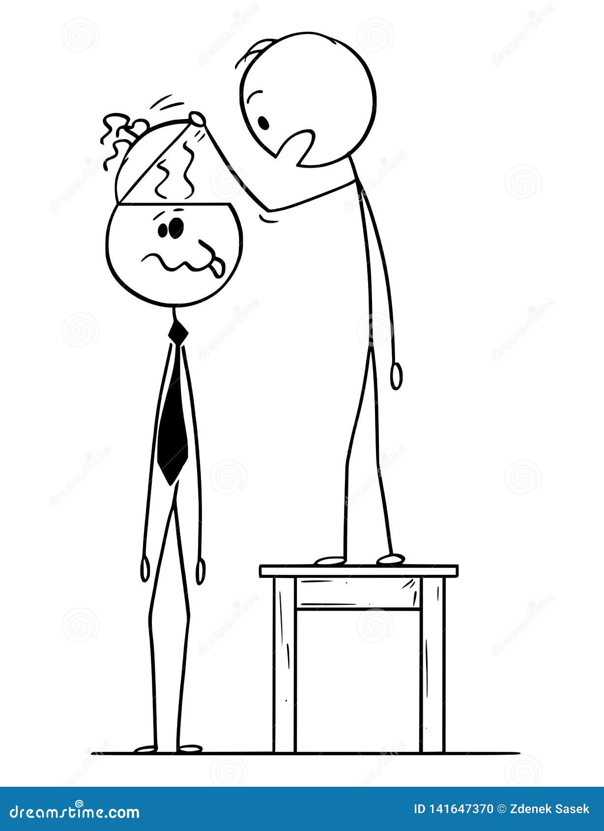 Cartoon Of Man Looking In To Empty Head Of Crazy Or Dull Brainless  Businessman Or Politician Stock Vector - Illustration of ignorant, dumb:  141647370