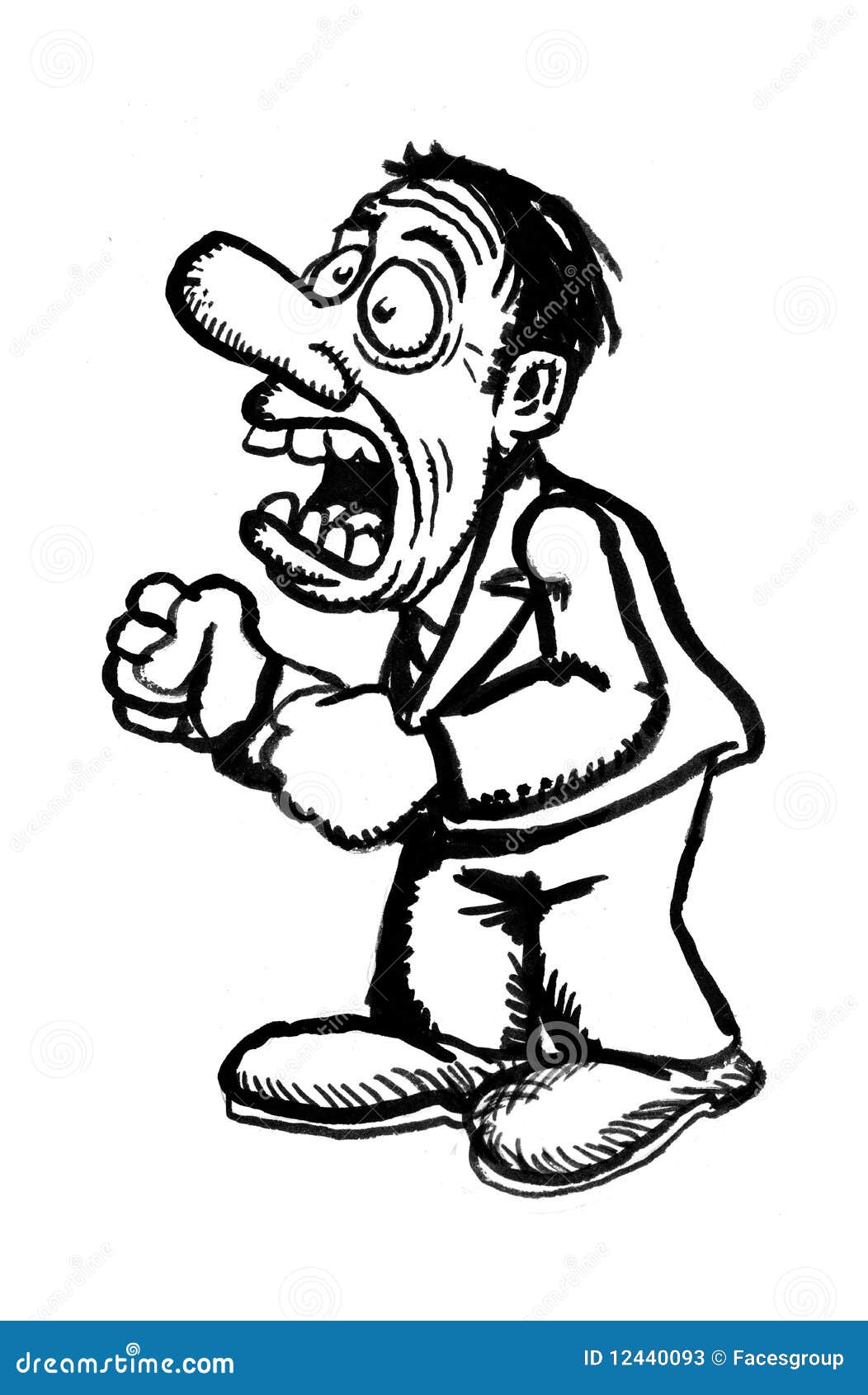 Cartoon man screaming stock illustration. Illustration of dirty - 12440093