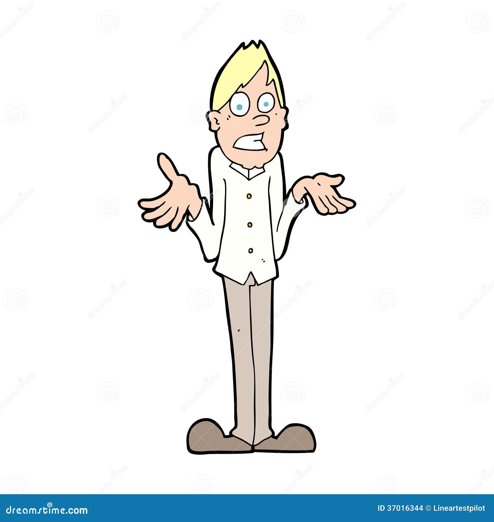 Cartoon Man Shrugging Shoulders Stock Vector - Illustration of hand  cartoon 37016344