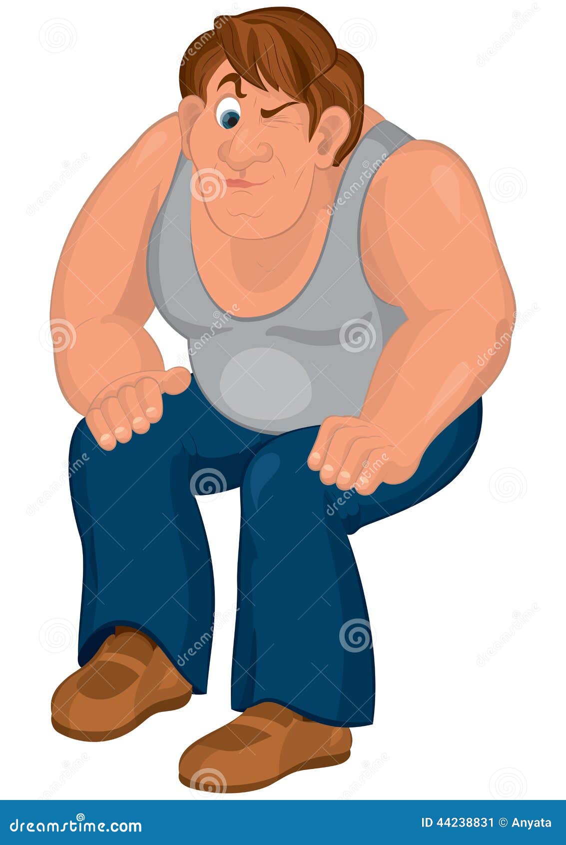 Cartoon Man Sitting with One Eye Closed Stock Vector - Illustration of person, drawn: 44238831 Cartoon Man Sitting with One Eye Closed Stock Vector - Illustration of person, drawn: 44238831