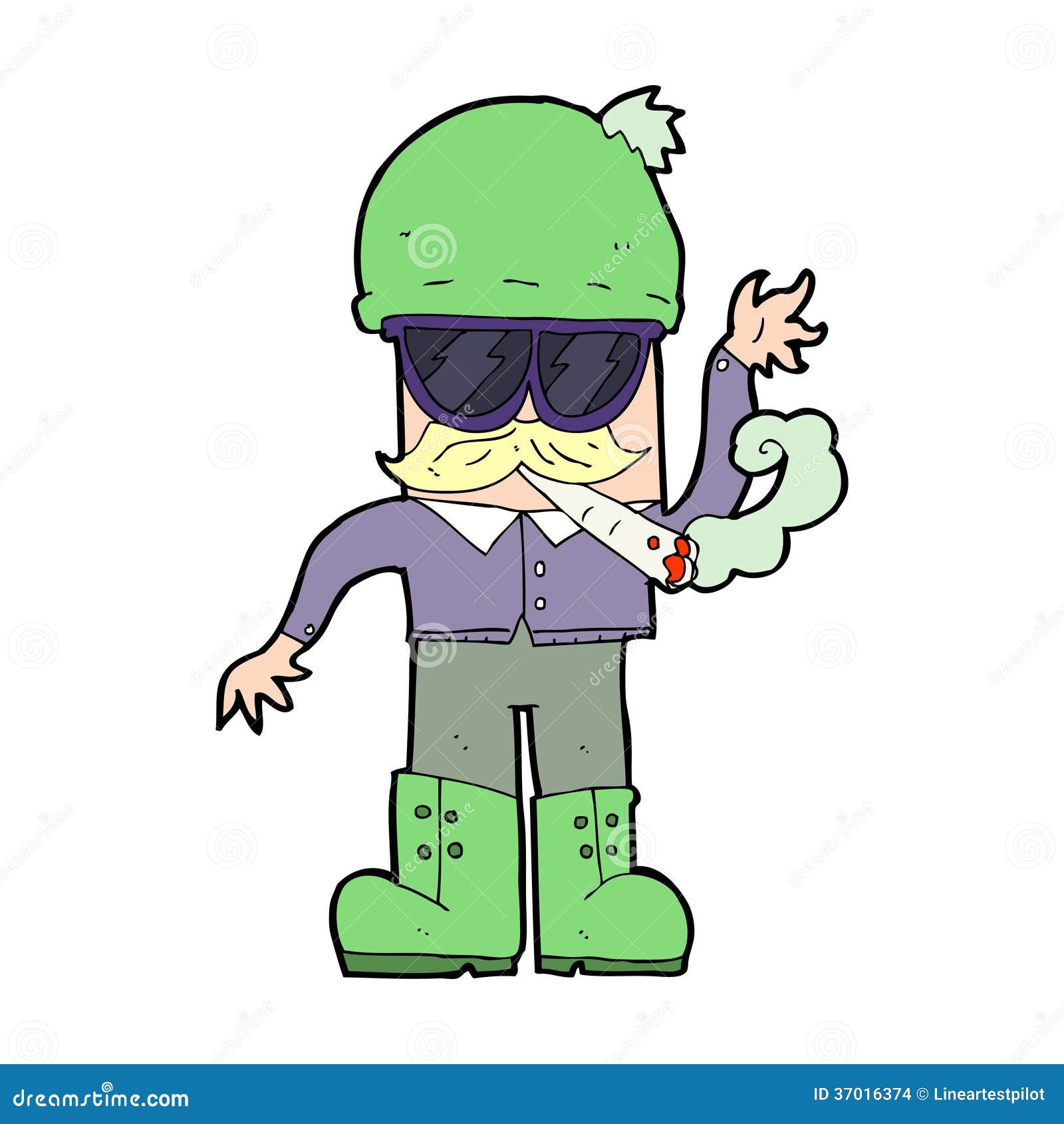 Cartoon Man Smoking Pot Stock Images - Image: 37016374
