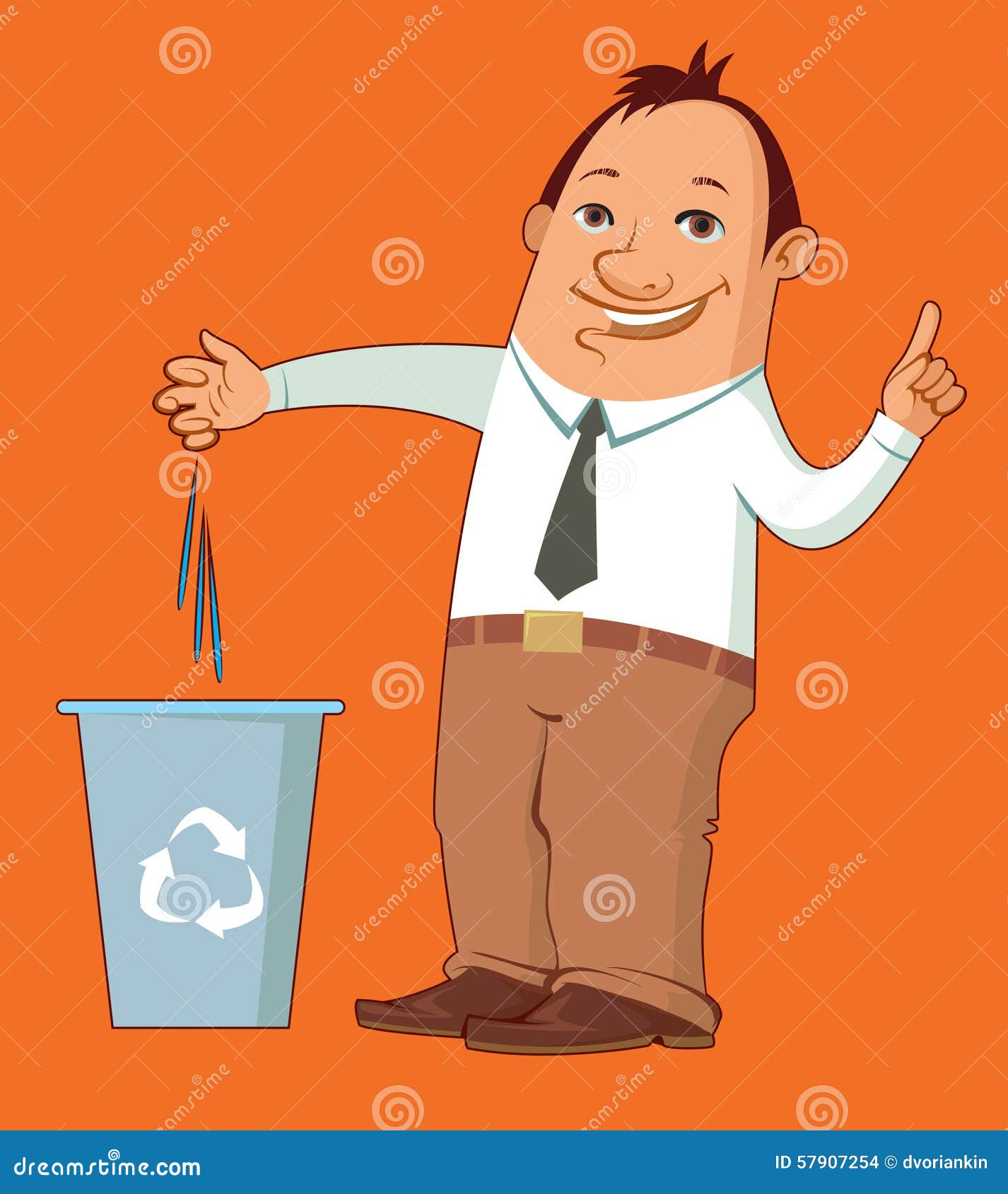 Cartoon Man Taking Out the Trash Stock Vector Illustration of