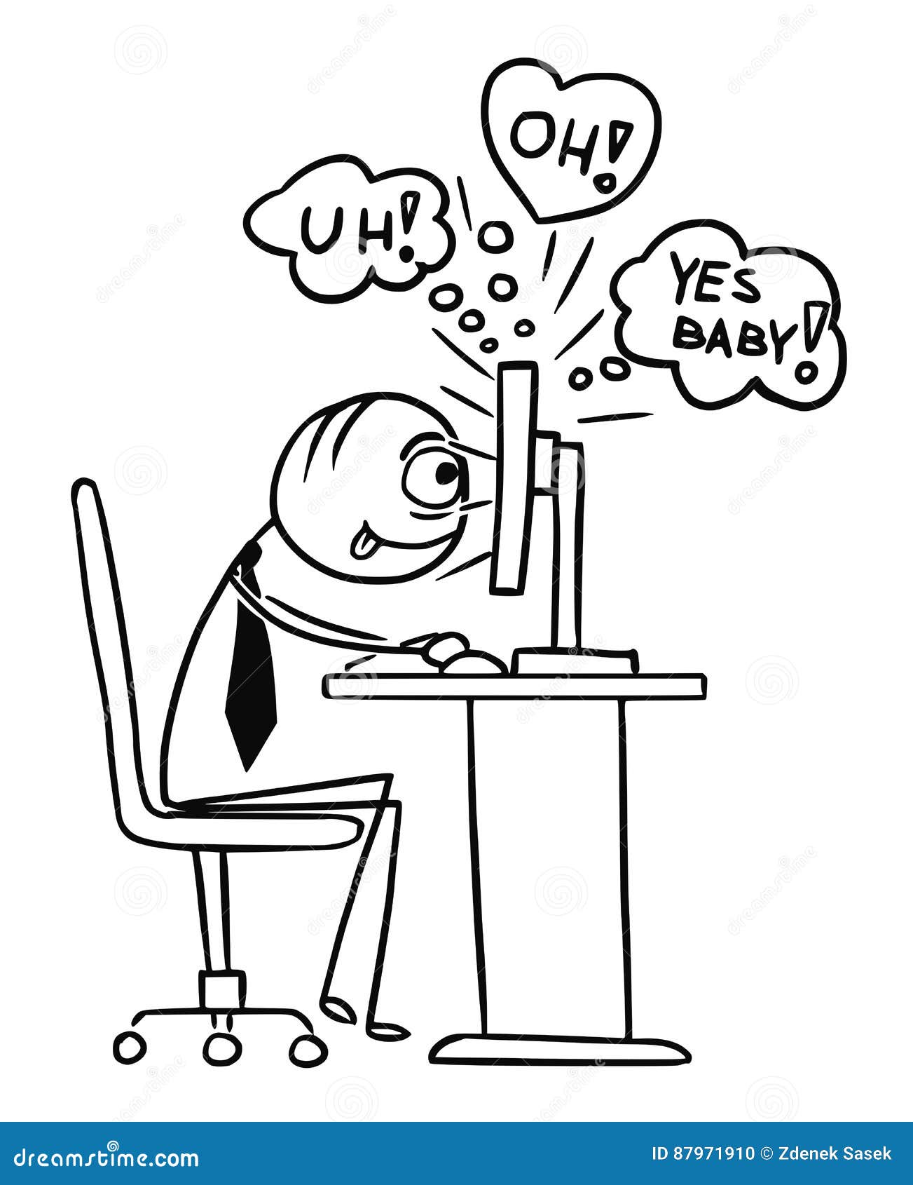 1148px x 1300px - Cartoon Of Man Watching A Porn,Pornography, Sexual Video ...