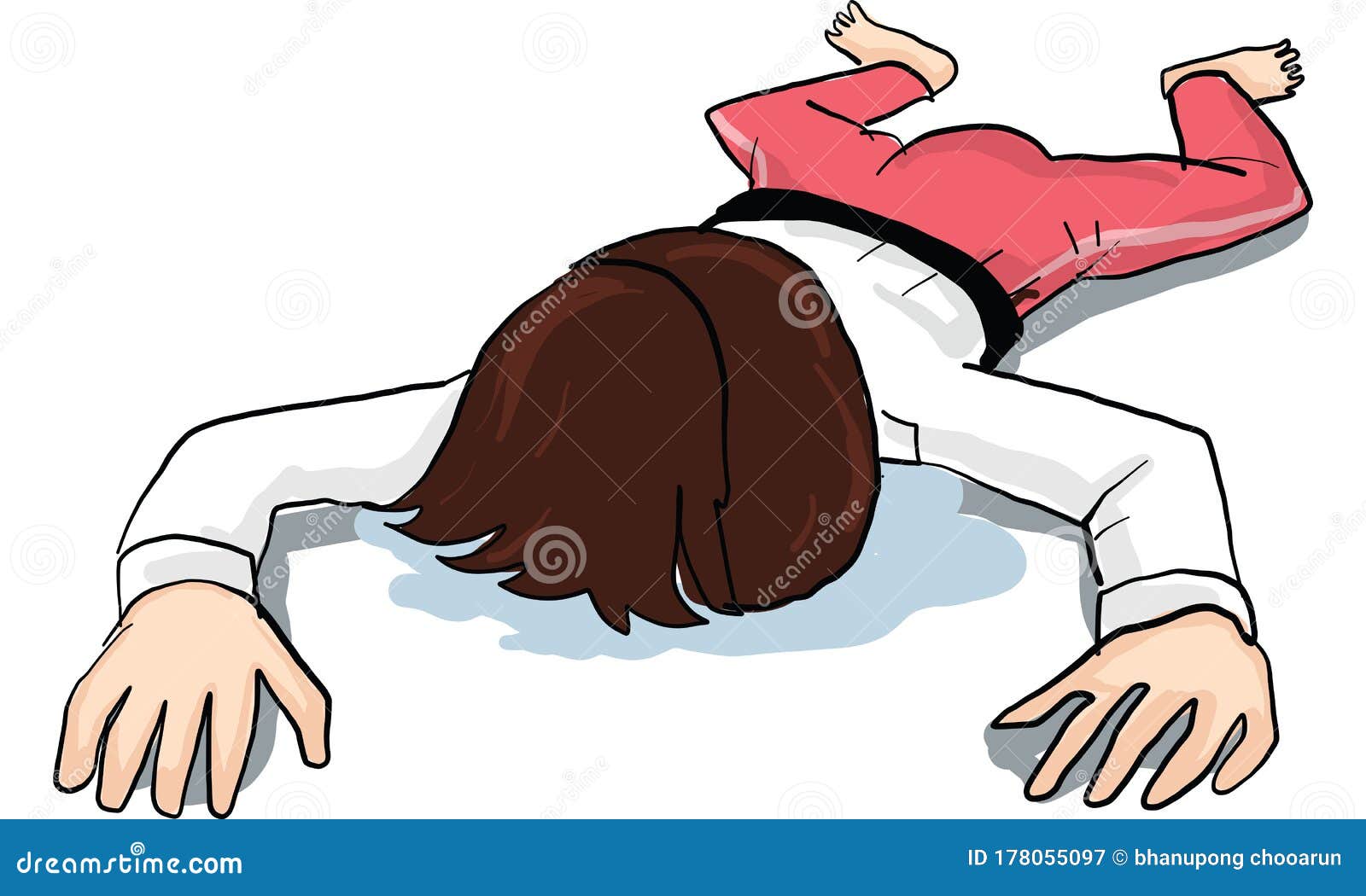 Cartoon Of Man In White Suit Action Lay Down On The Floor Stock Vector Illustration Of Glass Figure